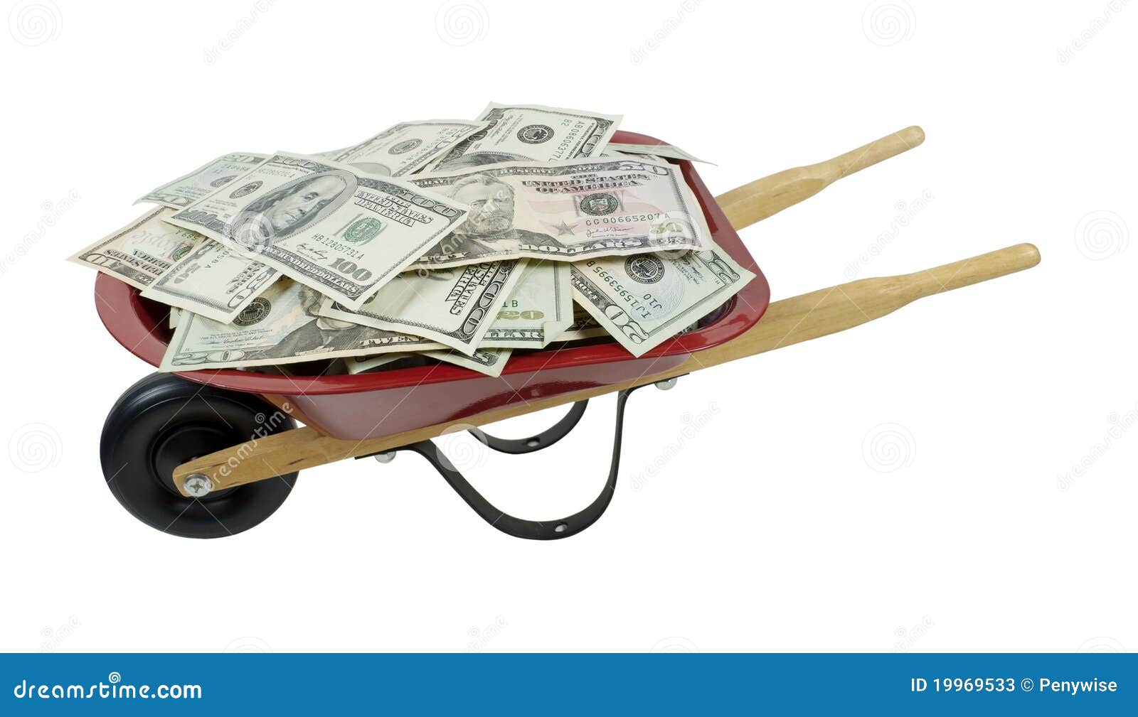 Red Wheelbarrow Full of Money Stock Image Image of tool, buying 19969533