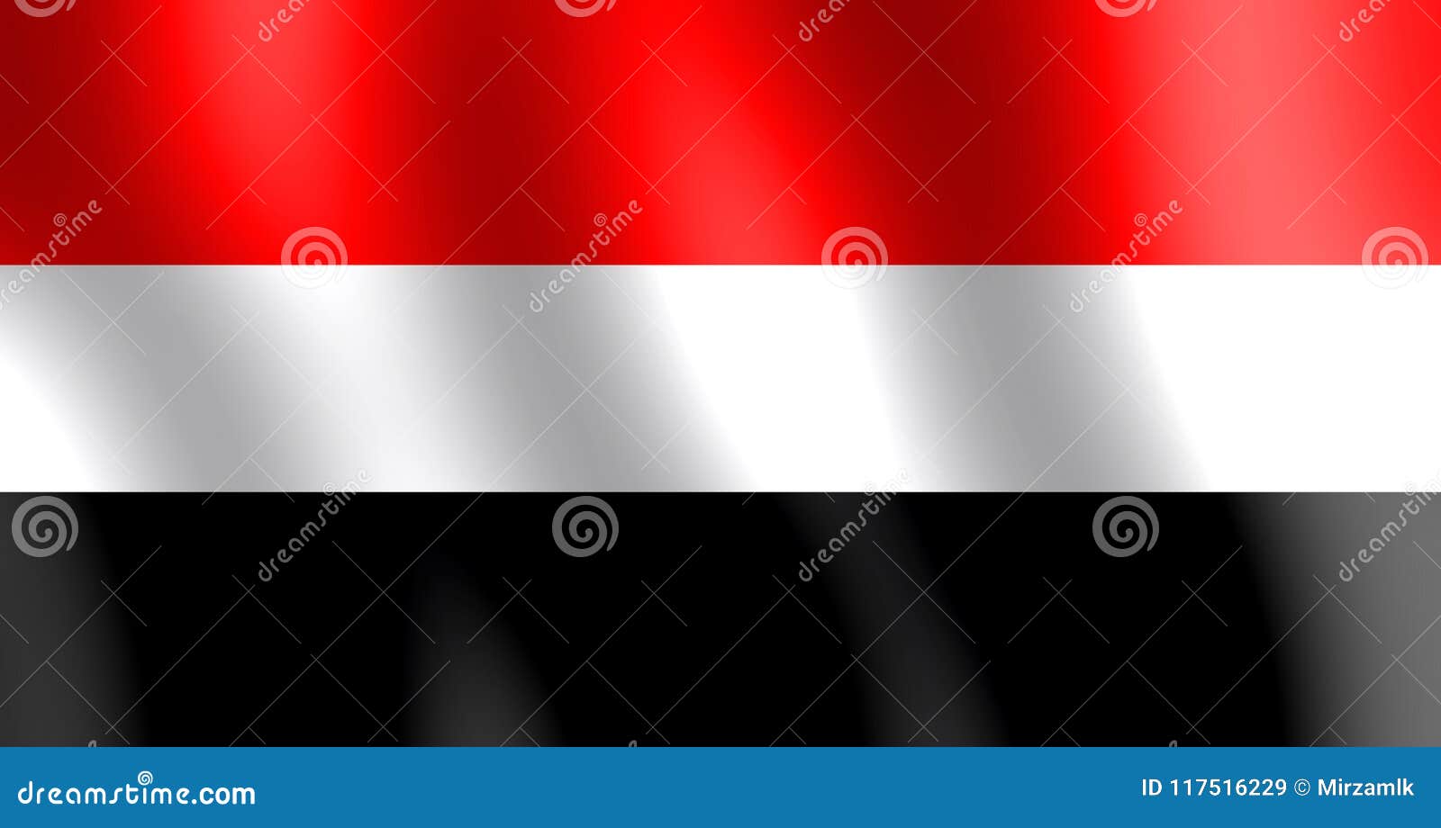 National Flag Of Yemen With Wind Movement Of Red White And Black Color Stock Illustration Illustration Of Flag Black
