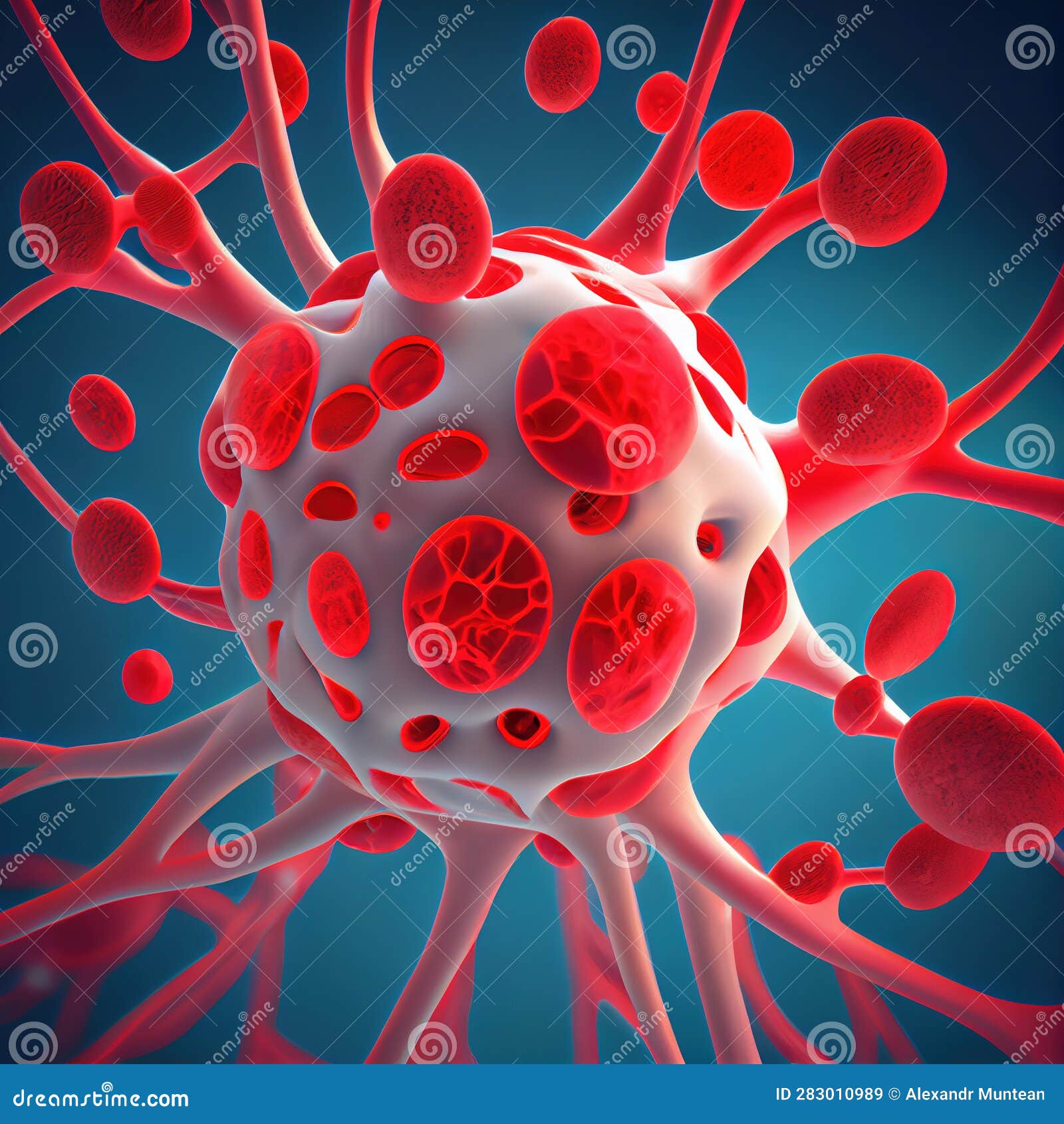 Red and White Blood Cells and in the Vein Stock Illustration Biology Diagrams