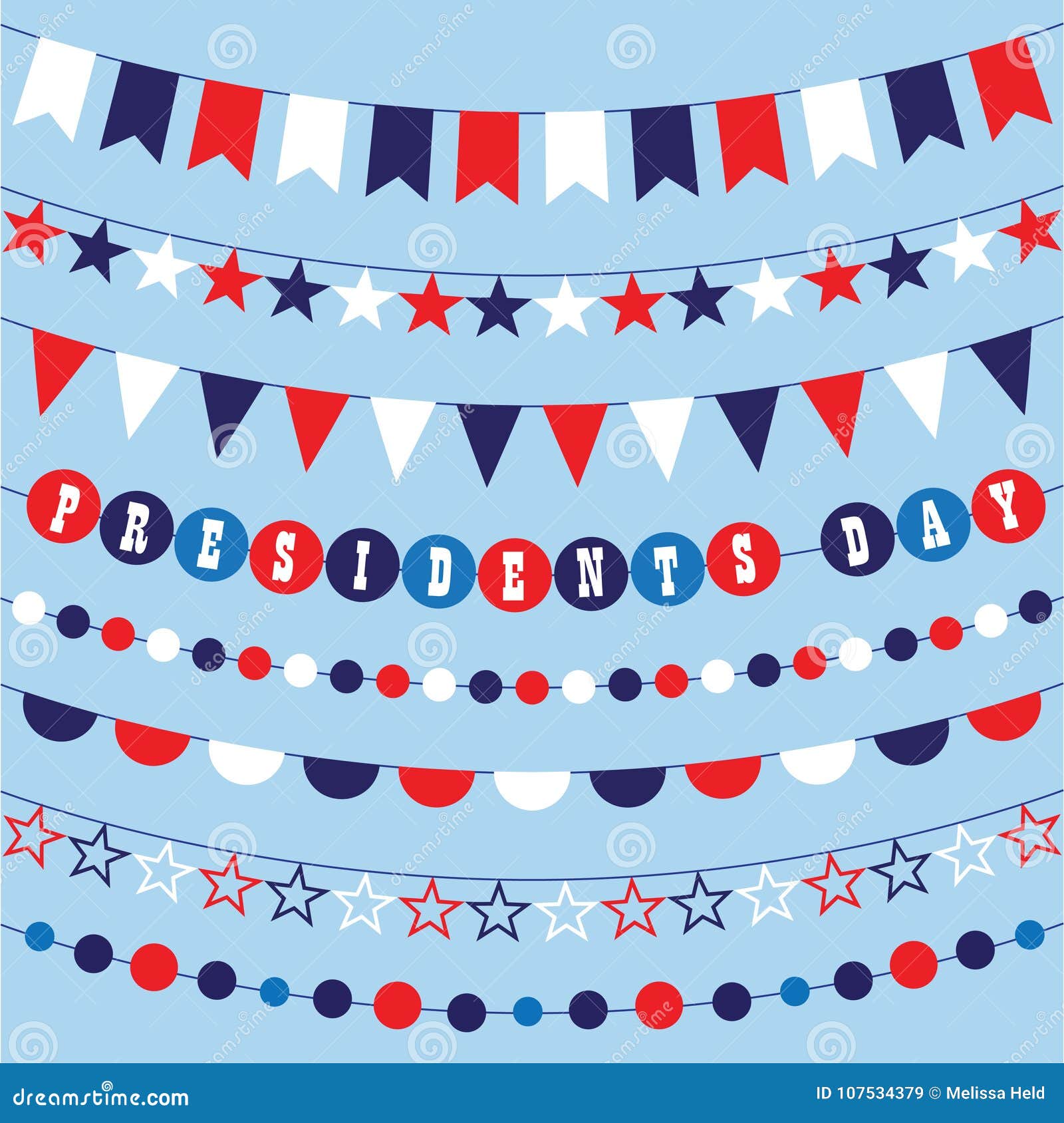 Red white blue bunting stock illustration. Illustration of national