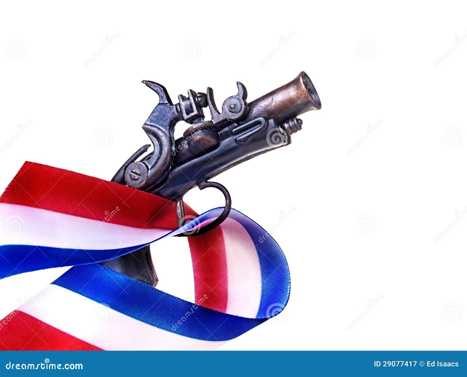 Red White & Blue Ribbon & Gun Stock Image Image of security, handgun 29077417