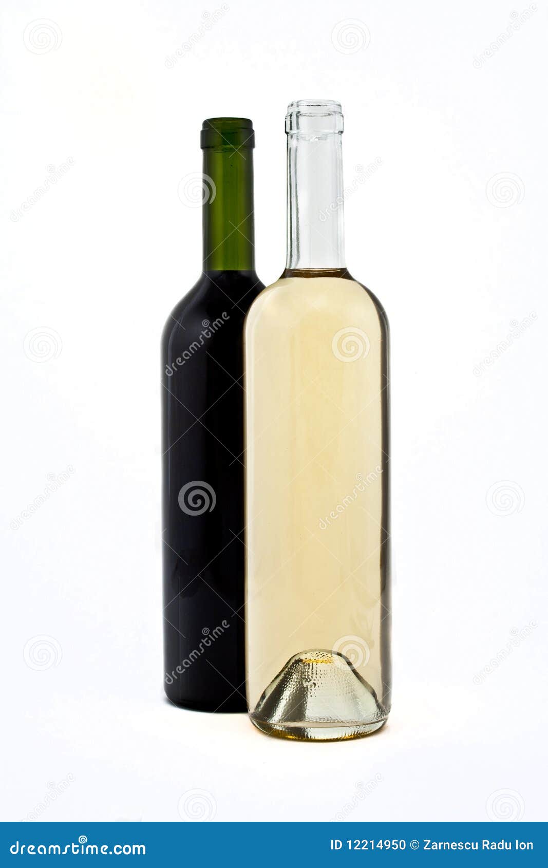 Red and White Bottles of Wine Stock Photo Image of isolated, drink