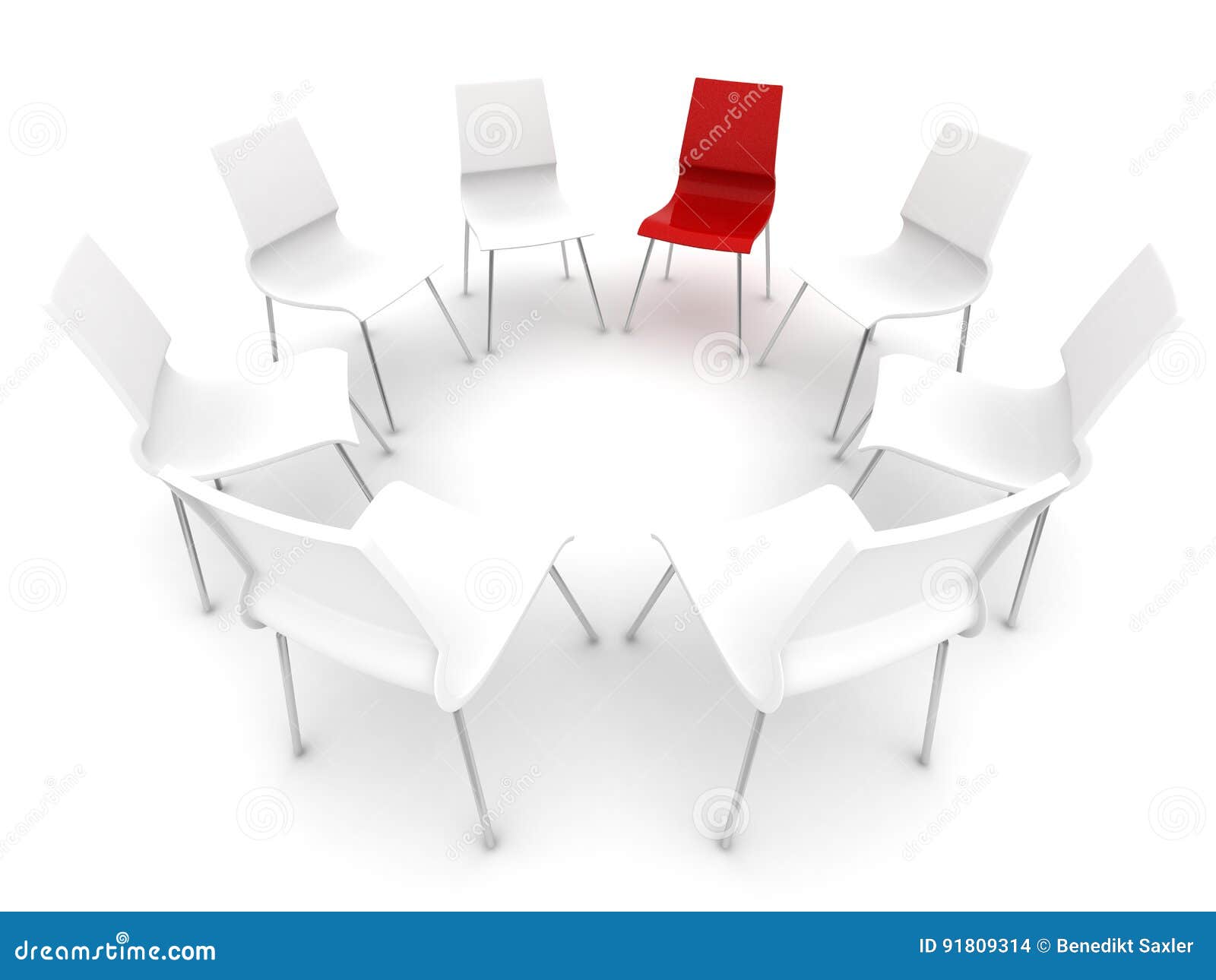 Red and White Chairs Standing in a Circle Stock Illustration ...
