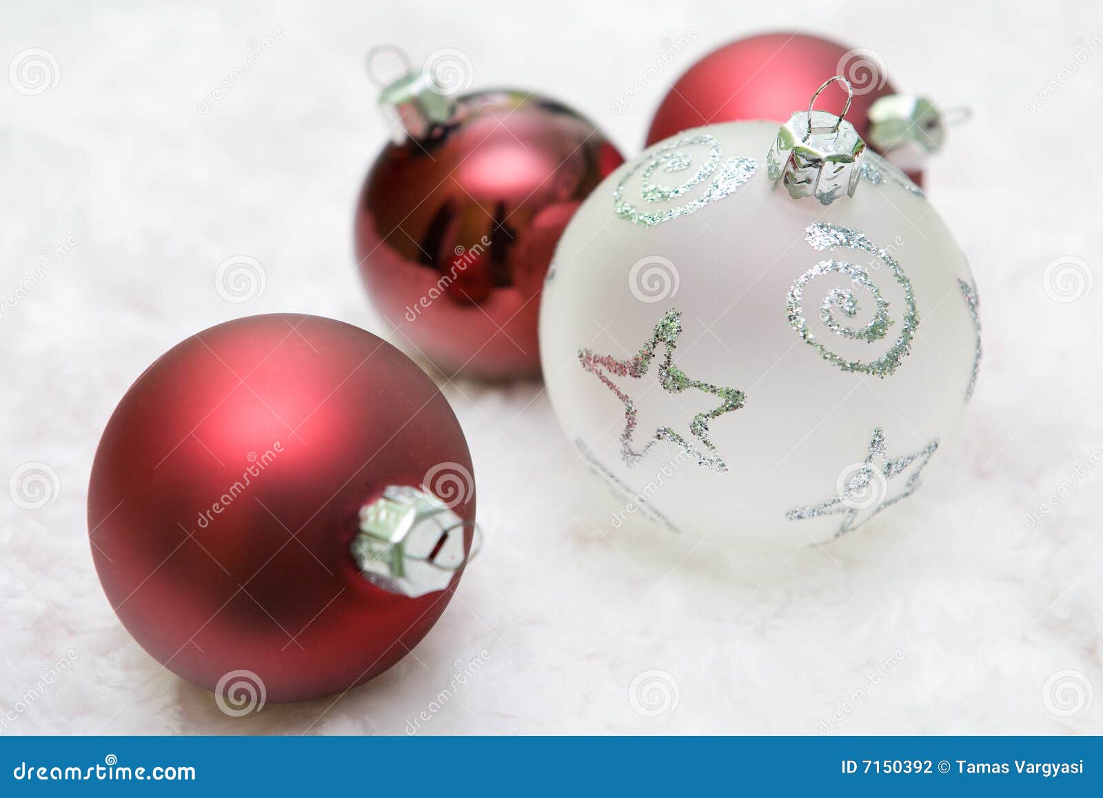 Red and White Christmas Balls Stock Photo Image of white, icon 7150392
