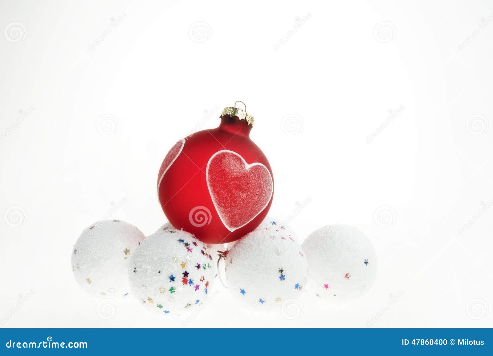 Red and White Christmas Balls Stock Photo Image of isolated