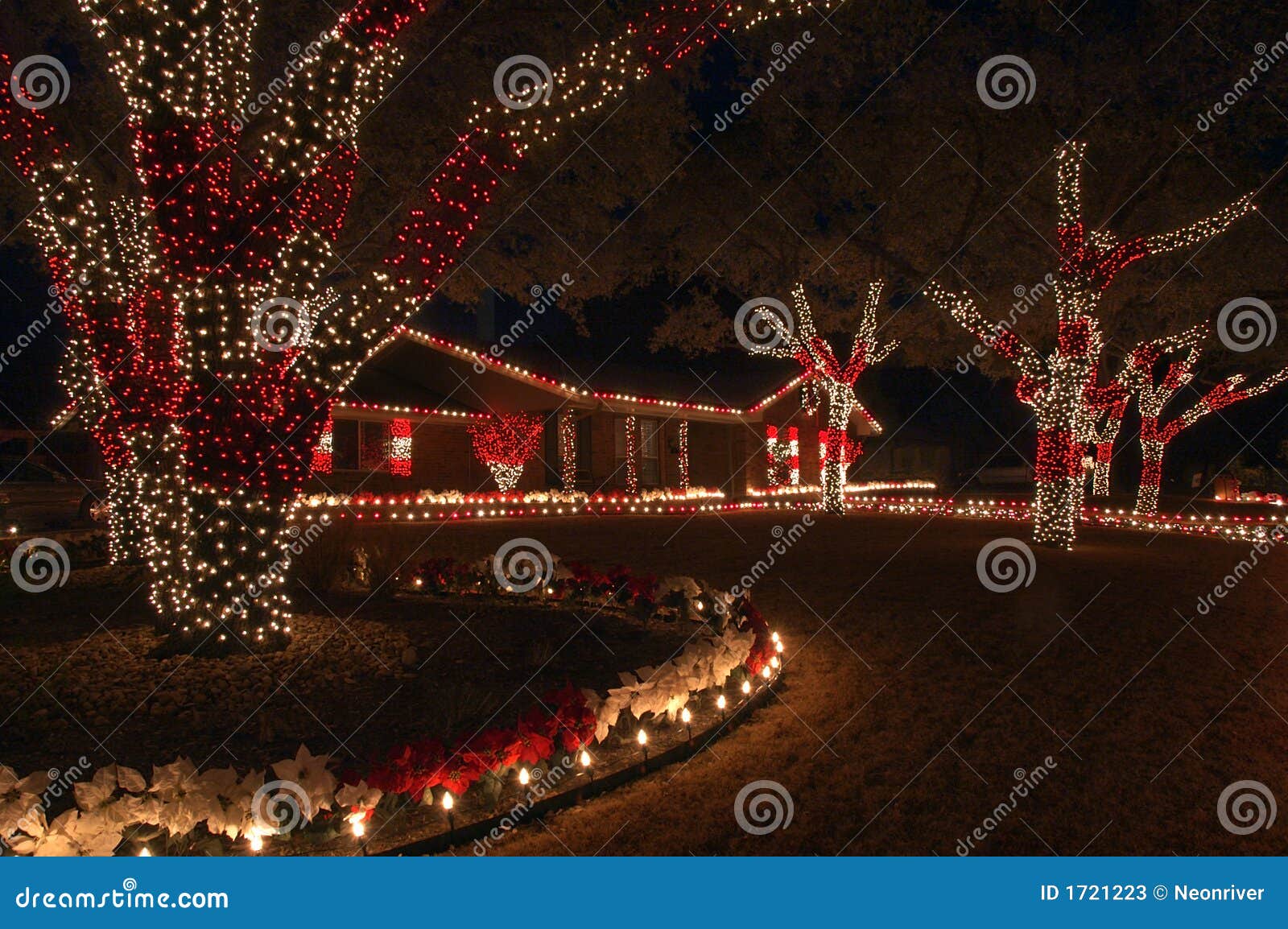 Red And White Christmas Lights Stock Photos - Image: 1721223