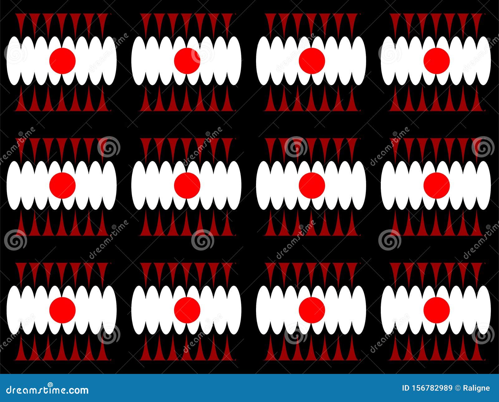 red white circle and squere  of repetitive ethnic pattern