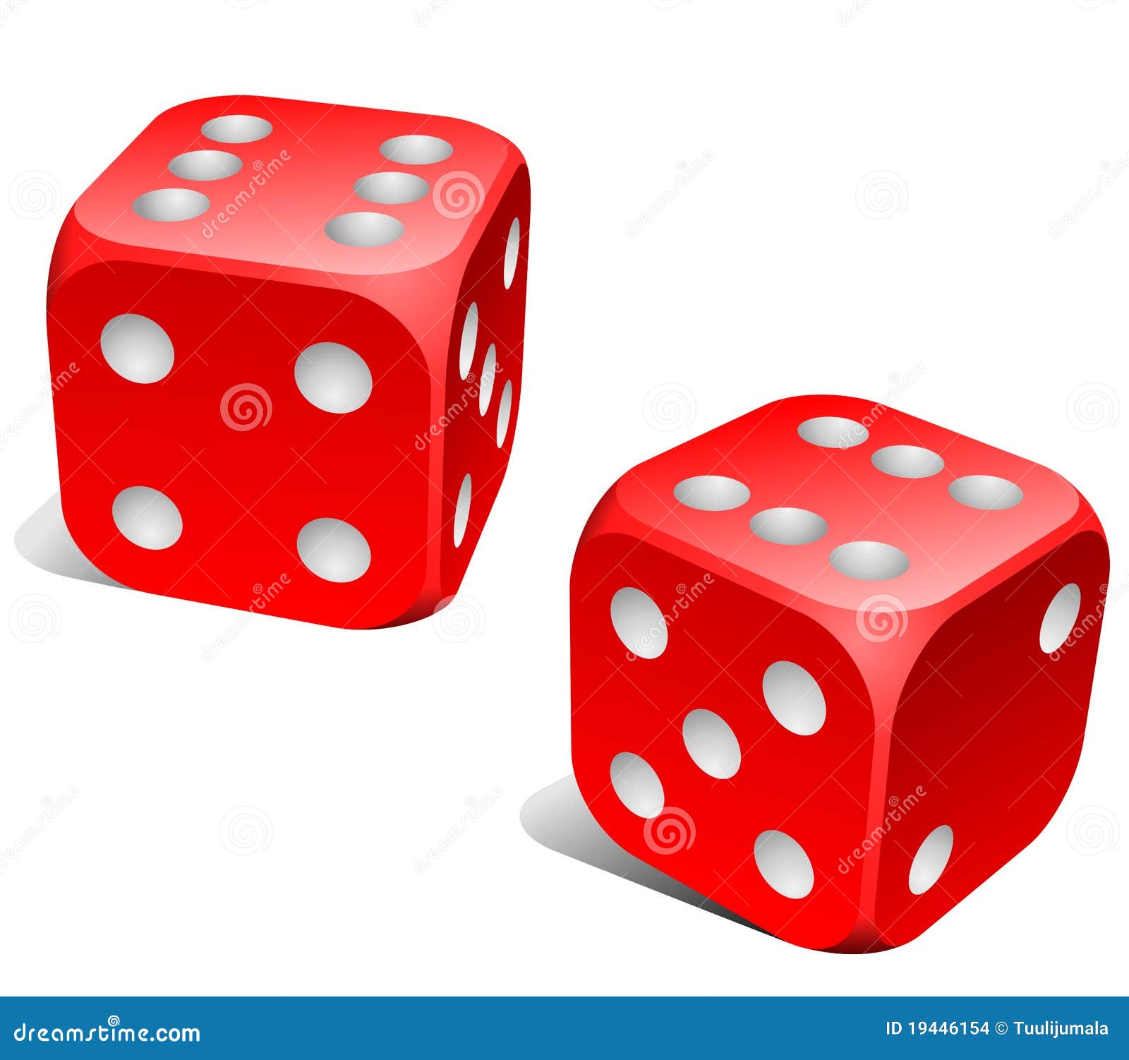 red and white dice