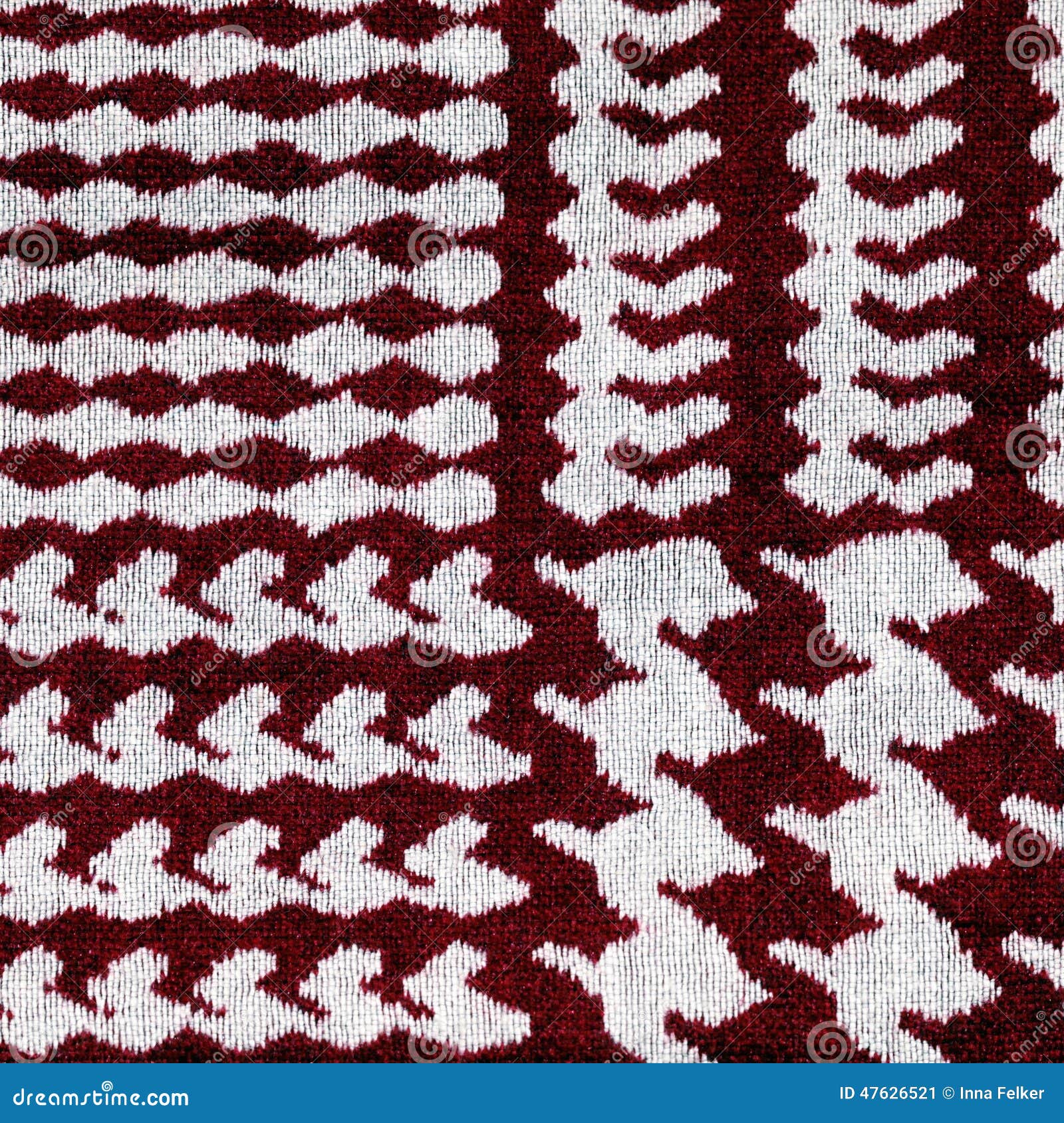 Red and White Houndstooth Pattern Textile Background Stock Image