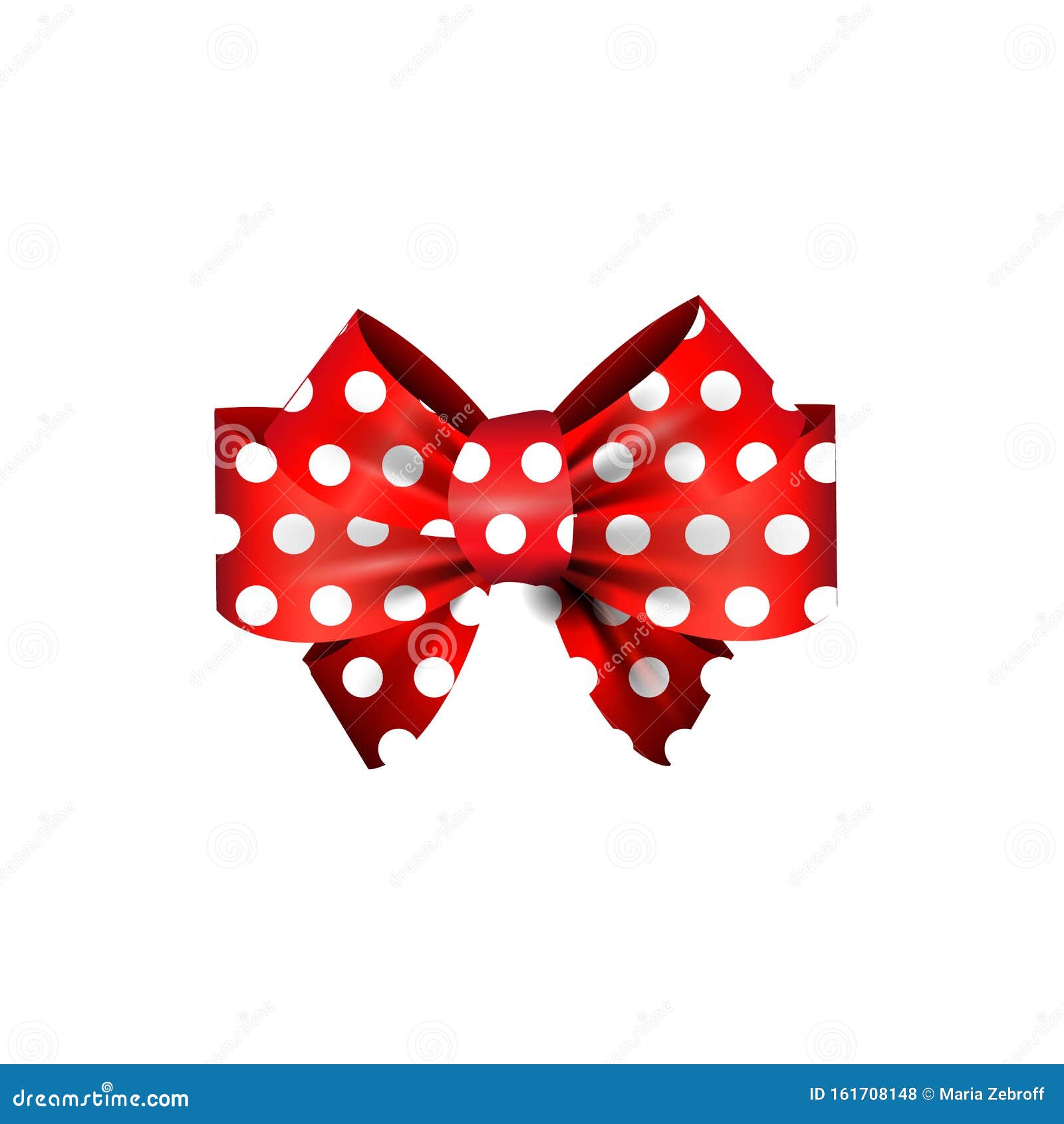 Heart Dog Bow Tie With Red Polka Dot Center