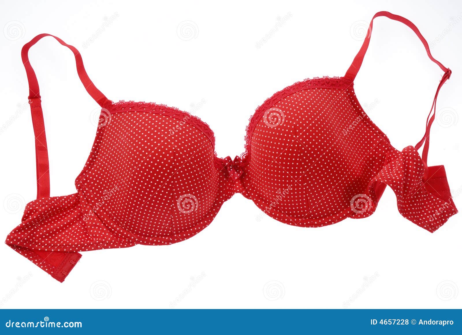 Red and White Polka Dot Bra Stock Photo - Image of textile, isolated ...