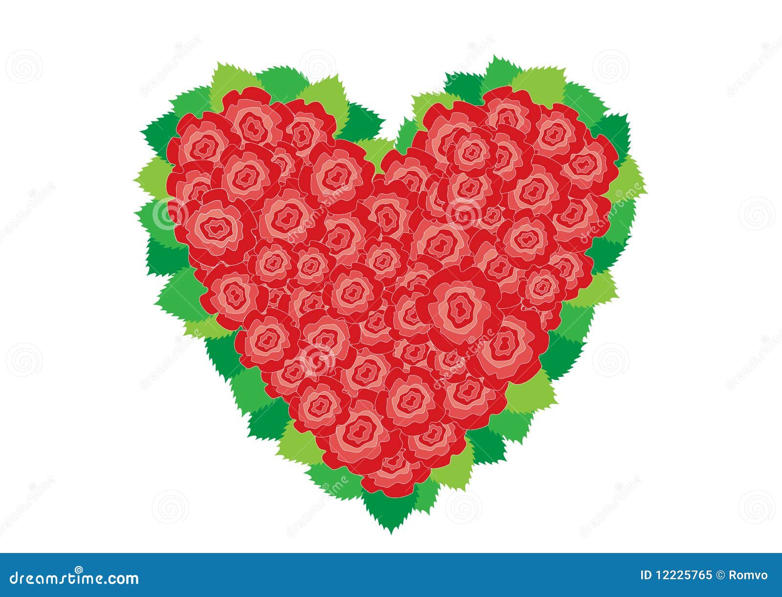 Red and white roses heart stock vector. Illustration of lovely 12225765