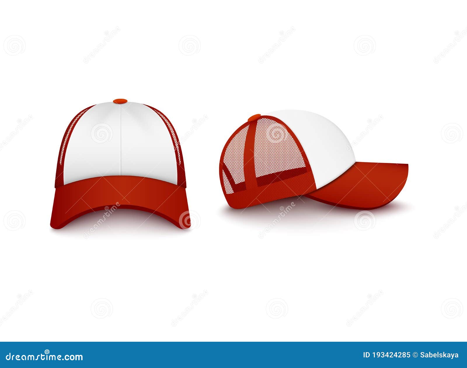 Download Red And White Snapback Baseball Cap Mockup Set From Front ...
