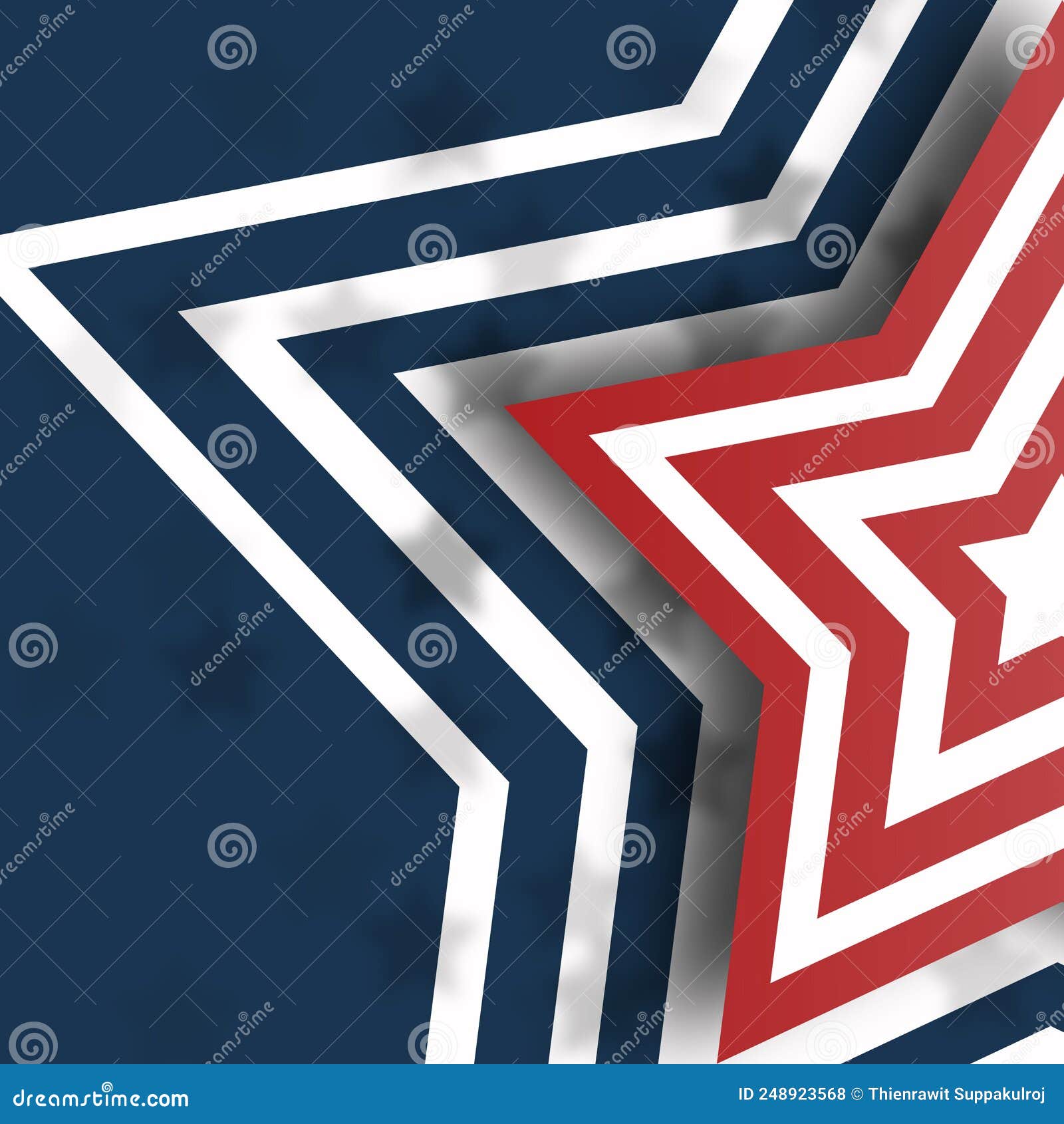 A Red White Star in White Blue Background Stock Illustration