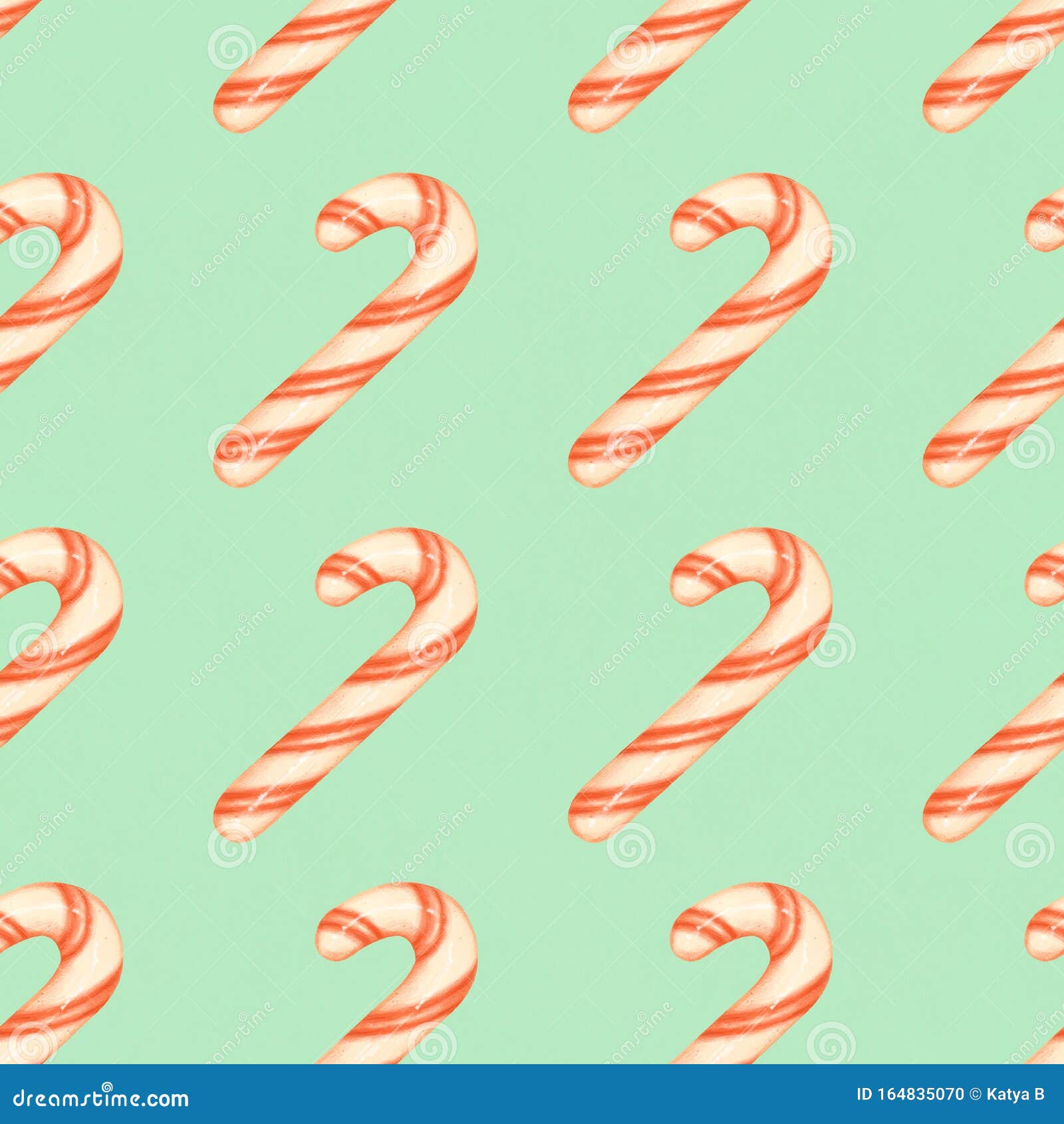 Red and White Striped Candy Canes on a Blue Background. Christmas