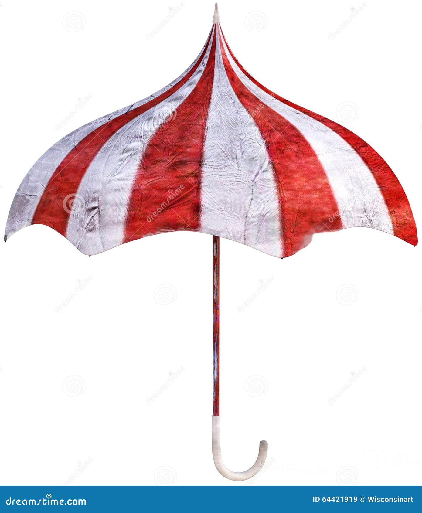 Red White Striped Umbrella Isolated Stock Image Illustration of