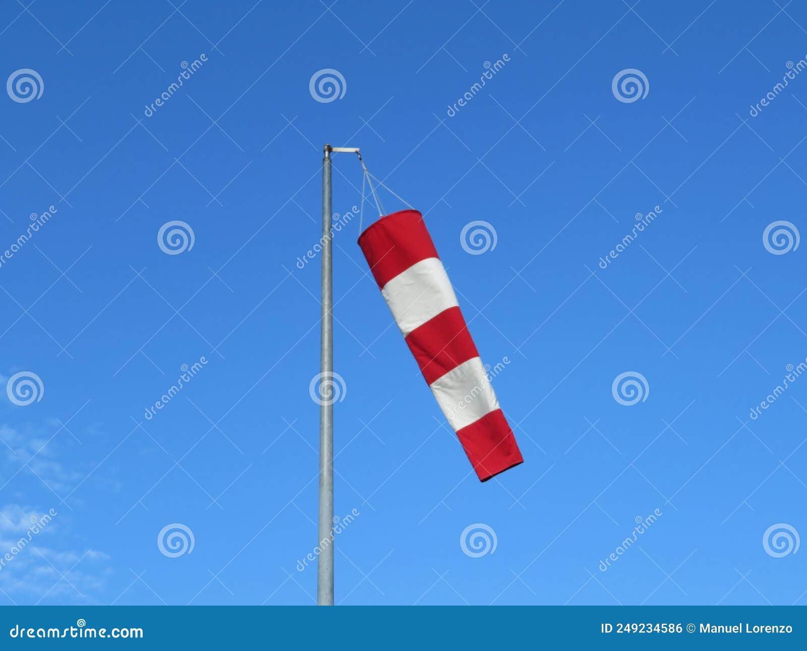 red and white wind indicator safety signal warning