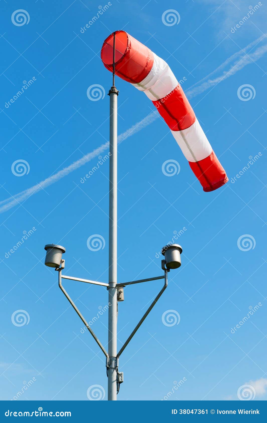 red and white windsock