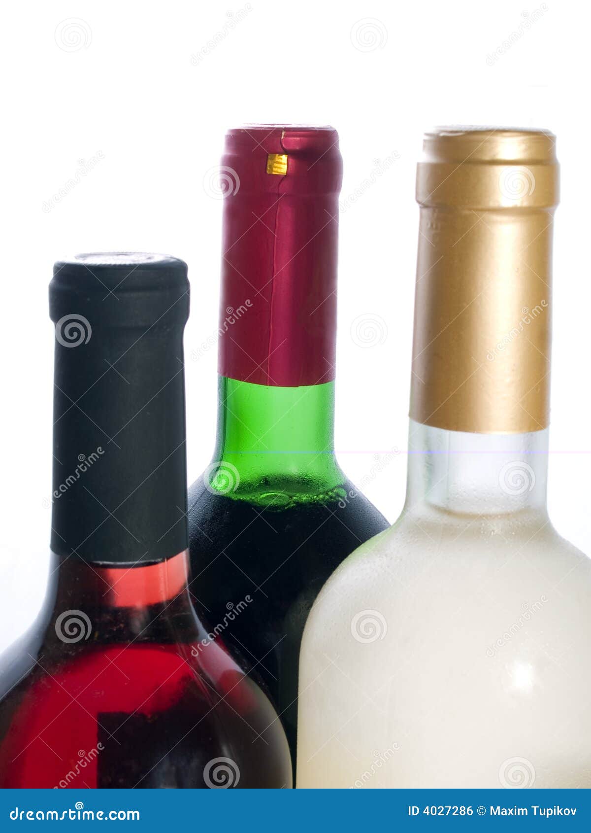 Red and White Wine Bottles Isolated Stock Photo Image of bright