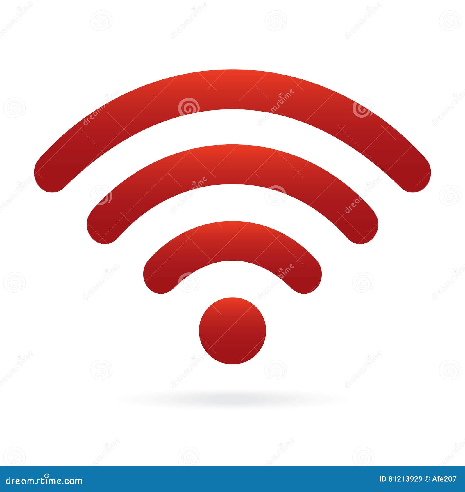 Red Wifi Icon Symbol on Isolated Background Stock Illustration - Illustration of technology, button: 81213929