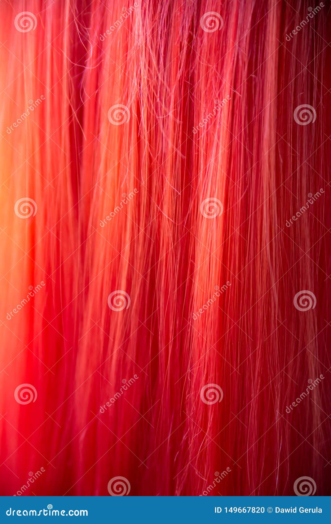 Red Wig Texture Background. Ginger Hair Background Stock Photo Image