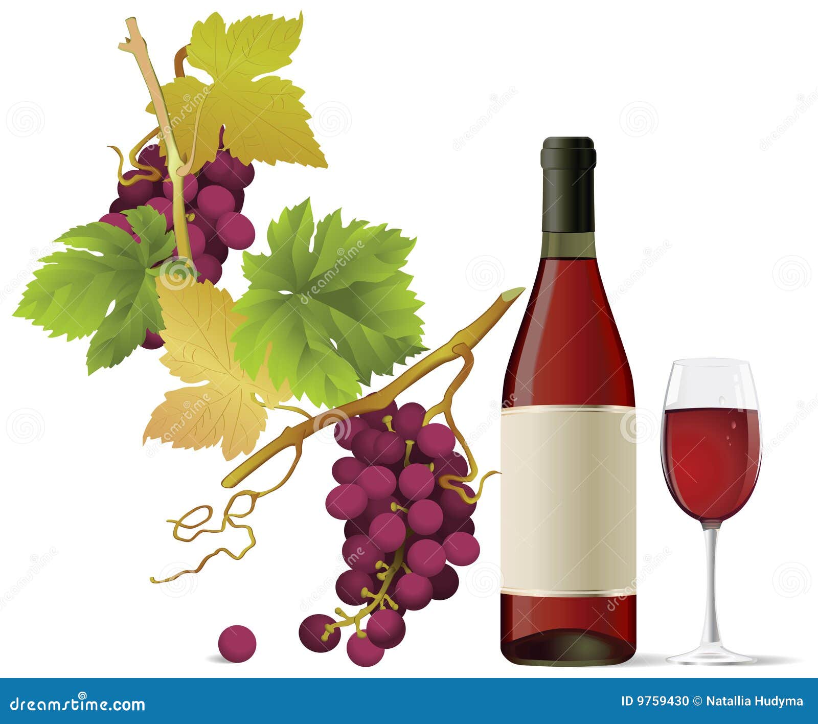 Red Wine. stock vector. Illustration of menu, wine, vine - 9759430