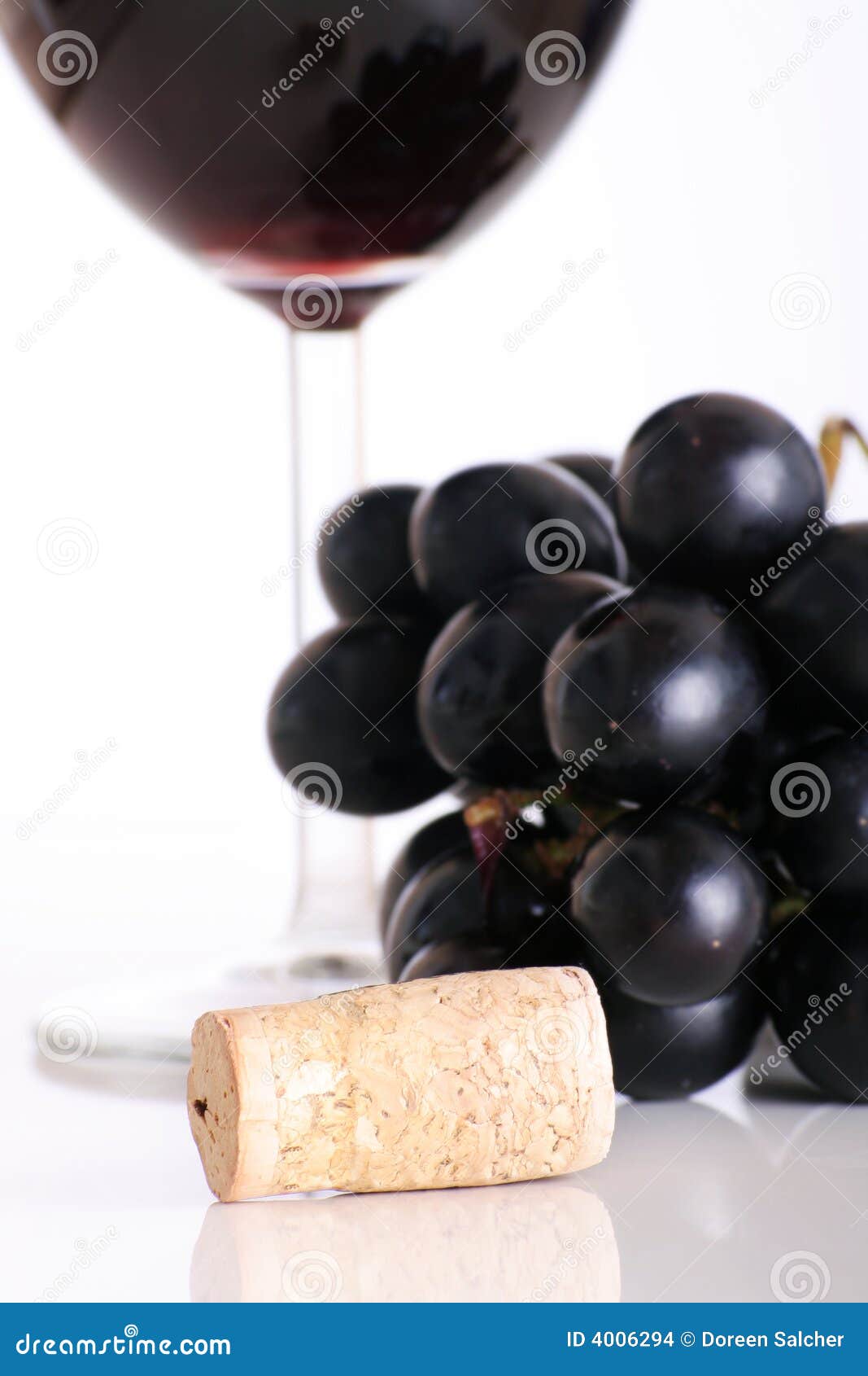 Red wine and blue grapes stock photo. Image of isolated 4006294