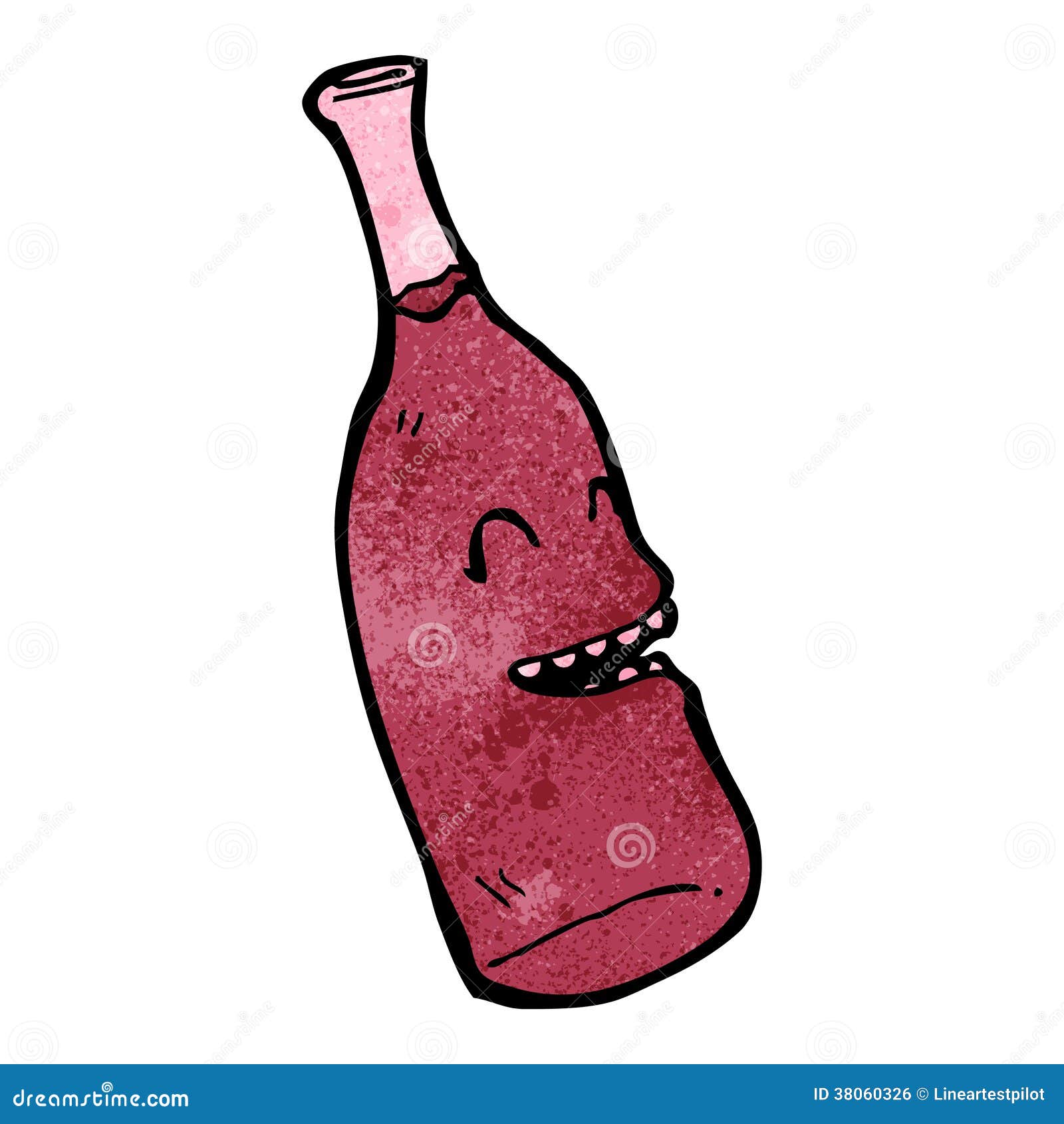 Red Wine Bottle Cartoon Character Stock Vector Illustration of hand, doodle 38060326