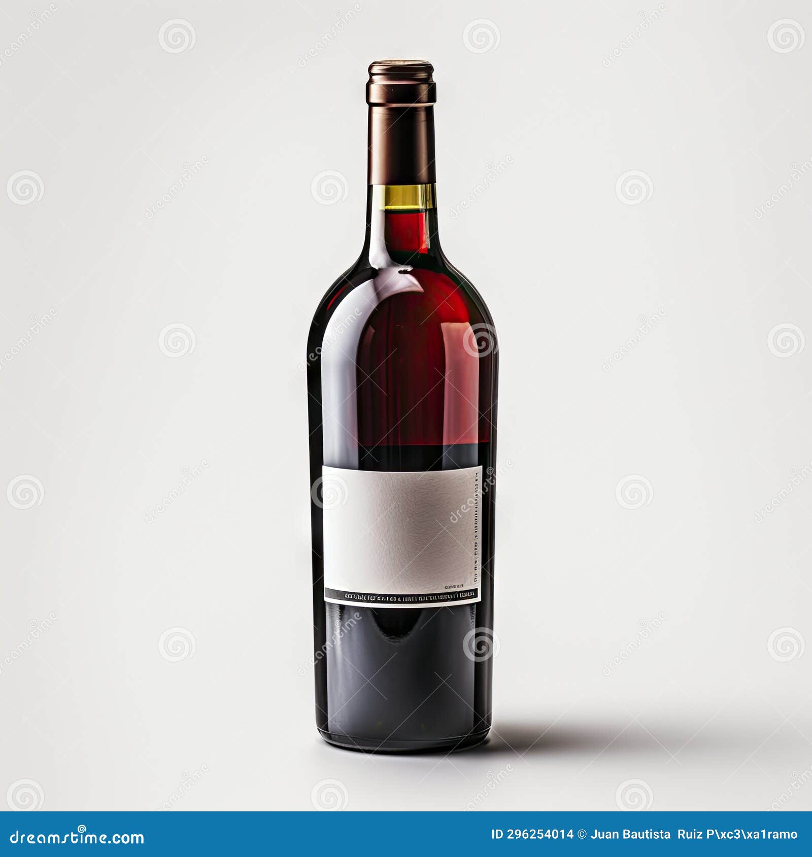 Red Wine Bottle and Glass on White Background. Stock Photo Image of