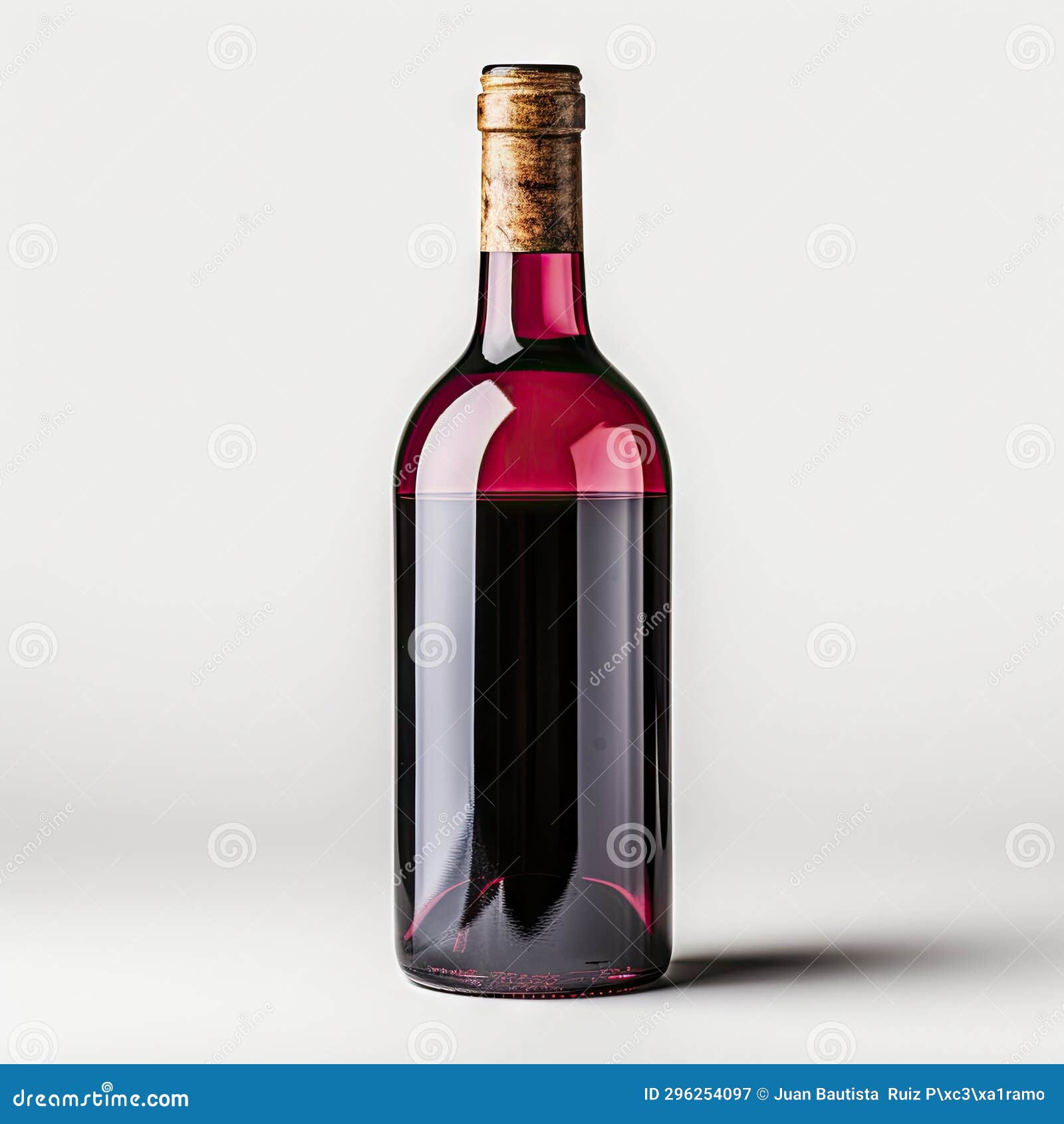 Red Wine Bottle and Glass on White Background. Stock Image Image of