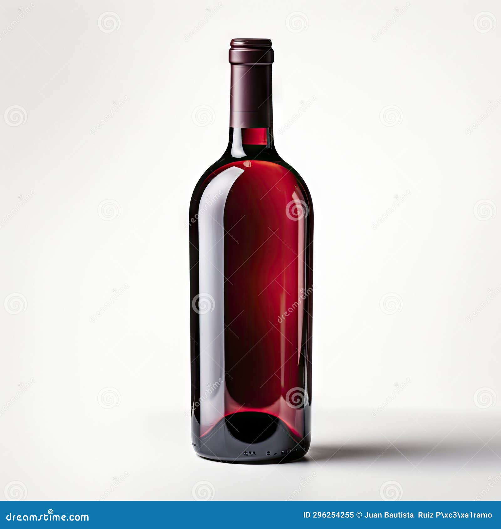 Red Wine Bottle and Glass on White Background. Stock Image Image of