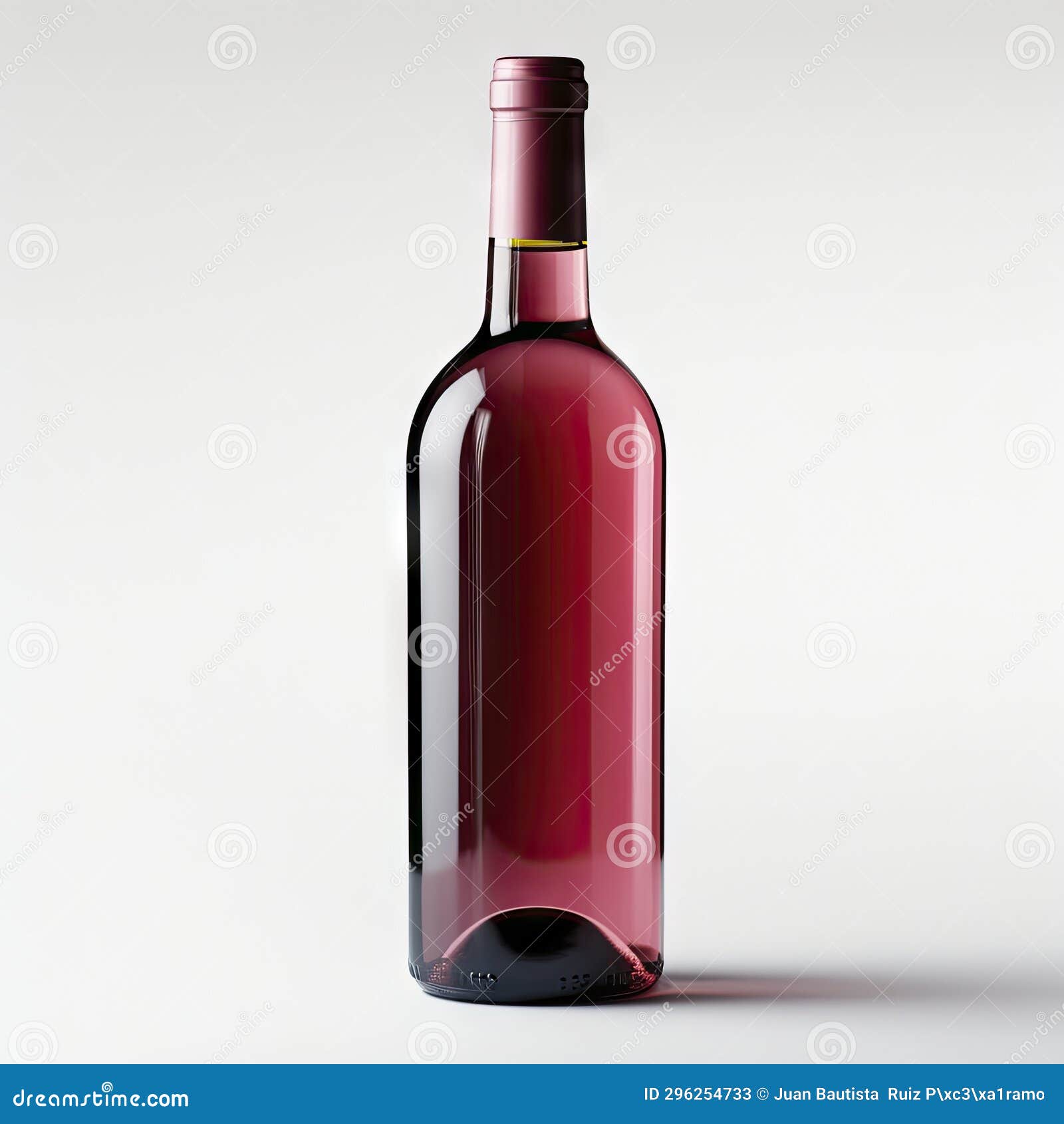 Red Wine Bottle and Glass on White Background. Stock Image Image of