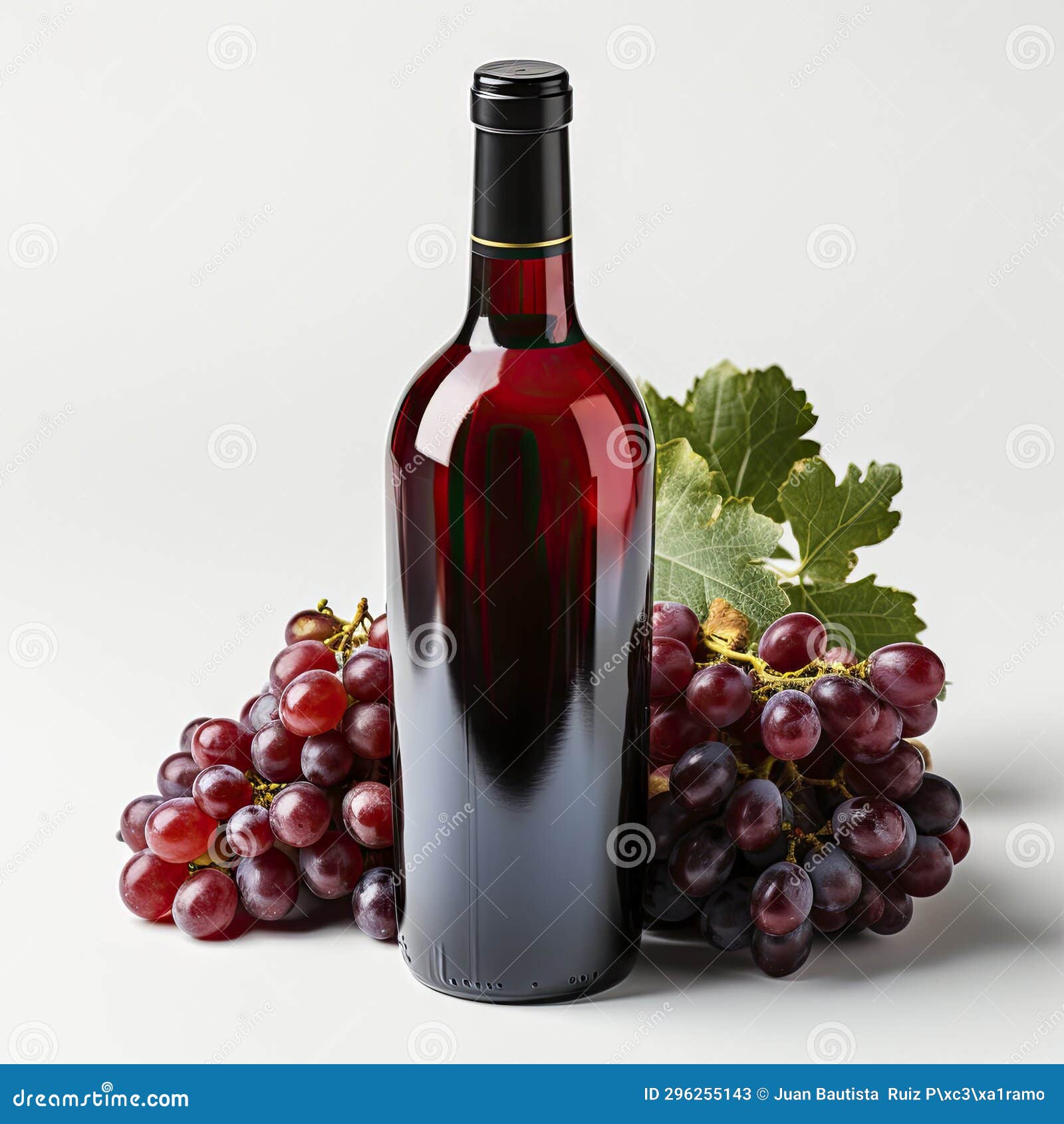 Red Wine Bottle and Glass on White Background. Stock Image Image of