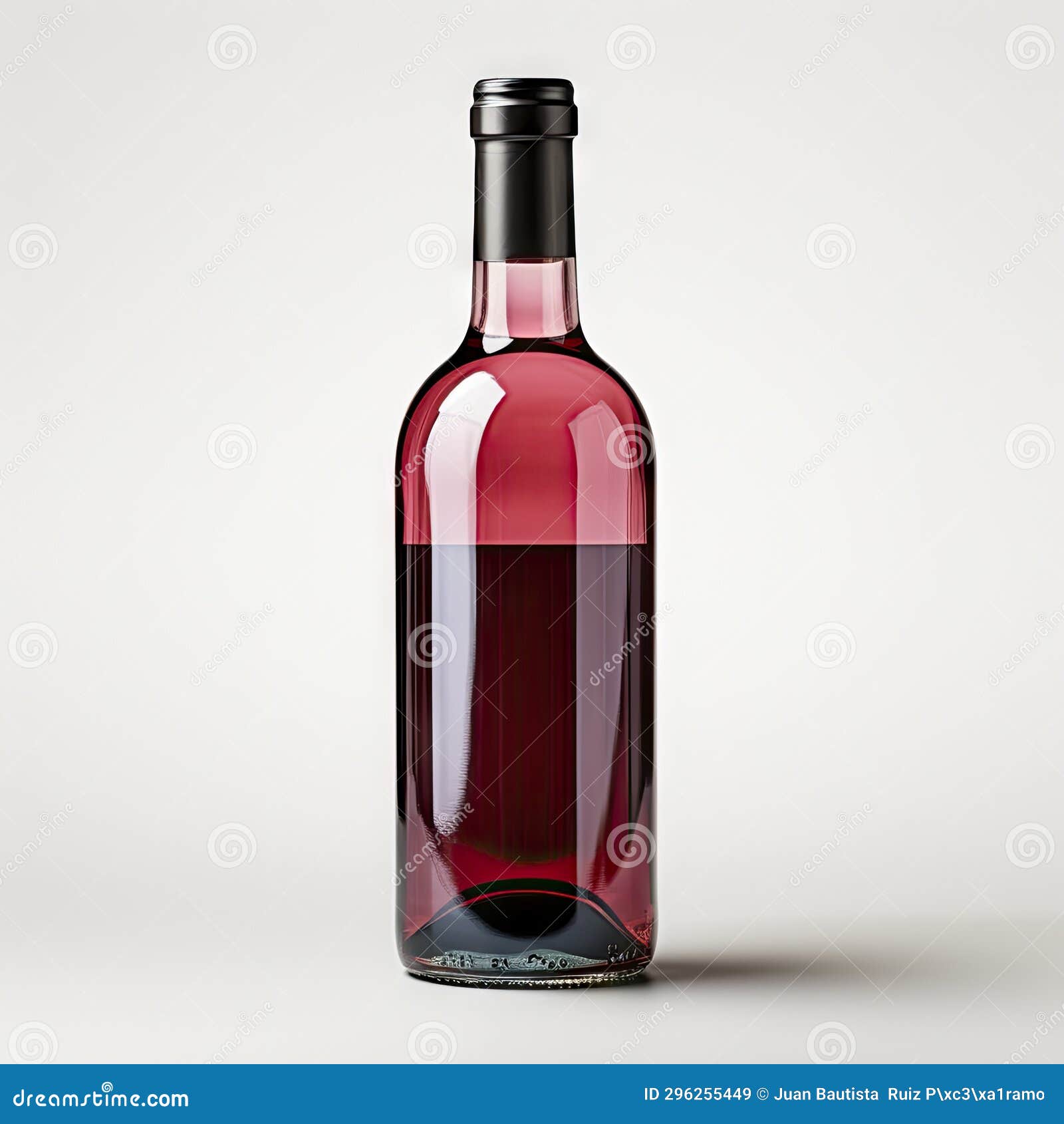 Red Wine Bottle and Glass on White Background. Stock Image Image of
