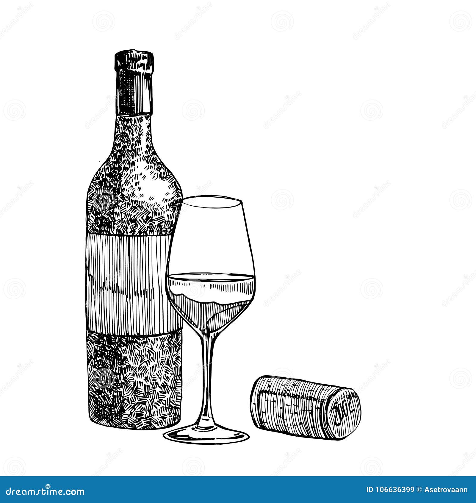 Hand drawn ink glass bottle illustration. Hand drawn pencil sketch of ink  glass bottle illustration isolated on white. | CanStock