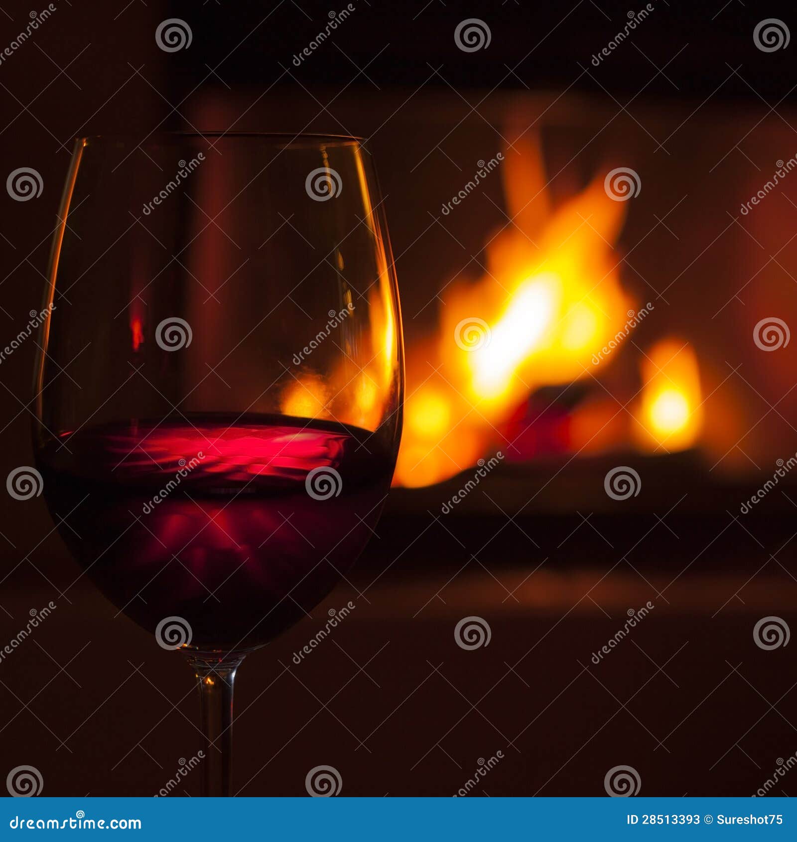 Red wine at fireplace 1 stock image. Image of yellow 28513393