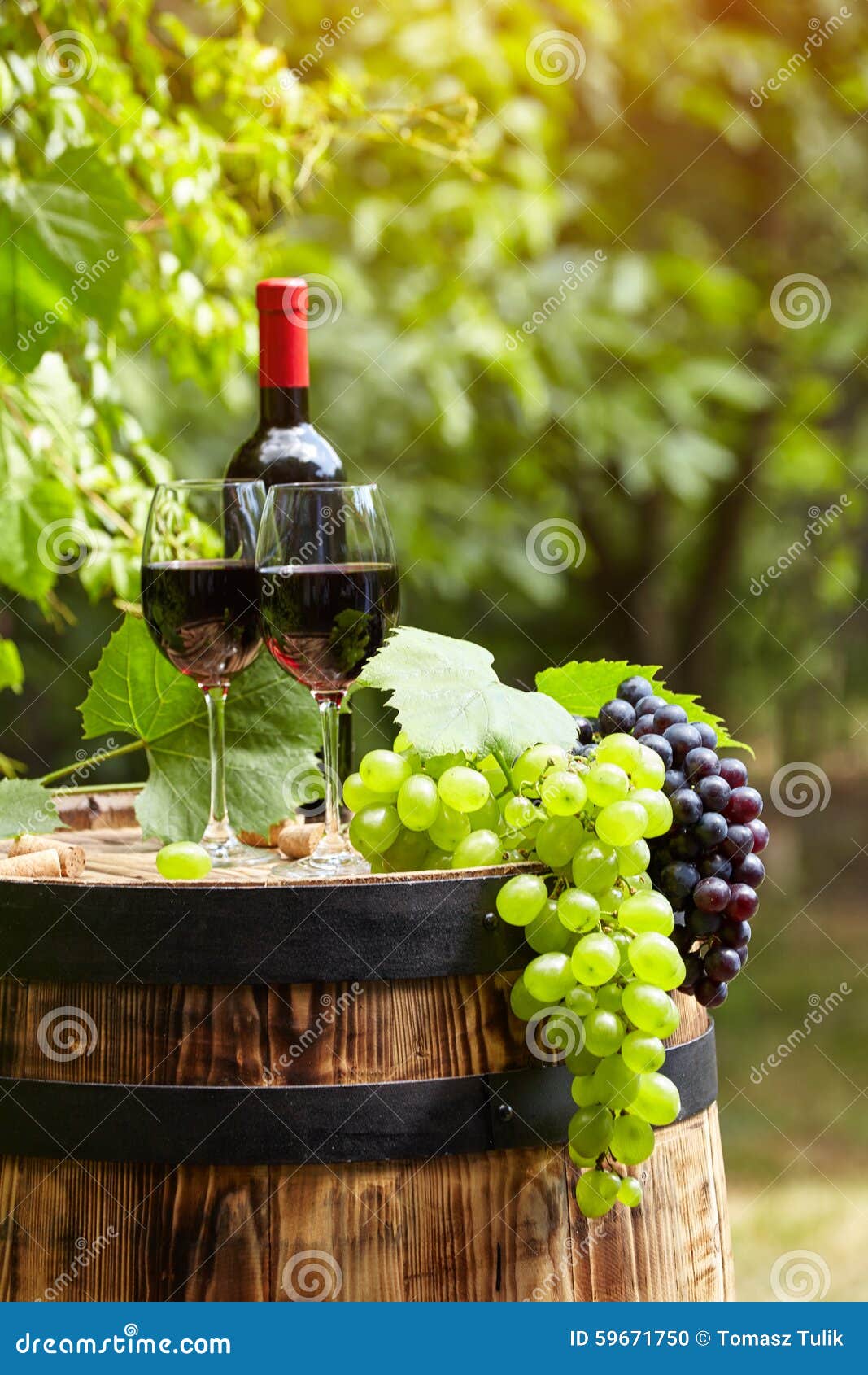 Red wine on garden terrace stock photo. Image of color 59671750