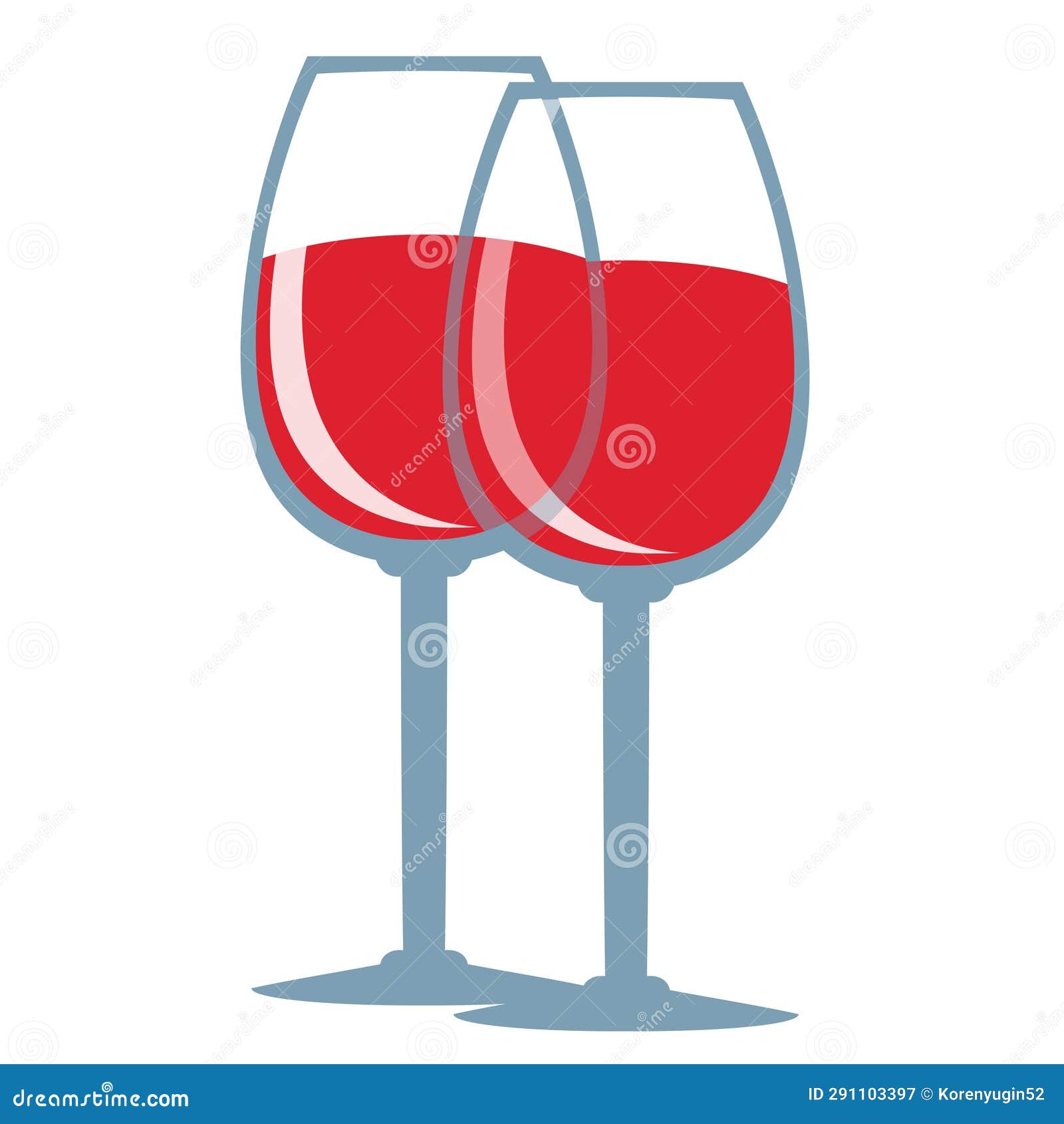 Red Wine Glass Art Drawn Design Stock Illustration Illustration of