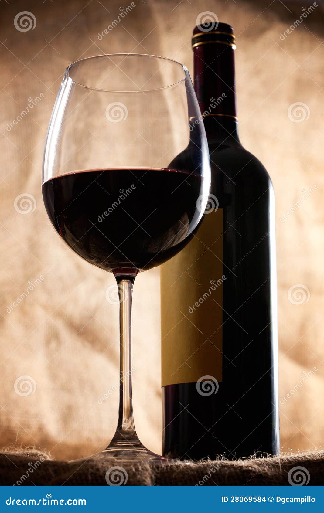 Red wine glass and bottle stock photo. Image of dining 28069584