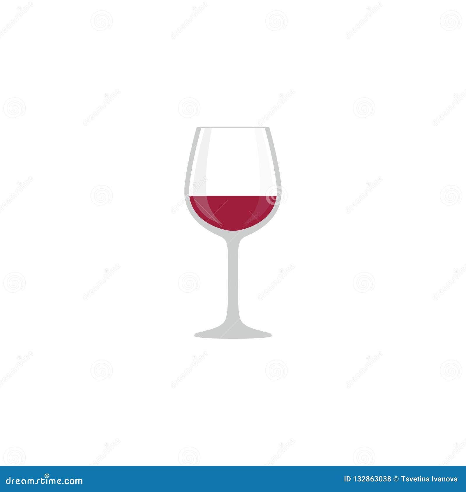 Red Wine Glass Colorful Cartoon. Stock Vector - Illustration of vector,  drink: 132863038