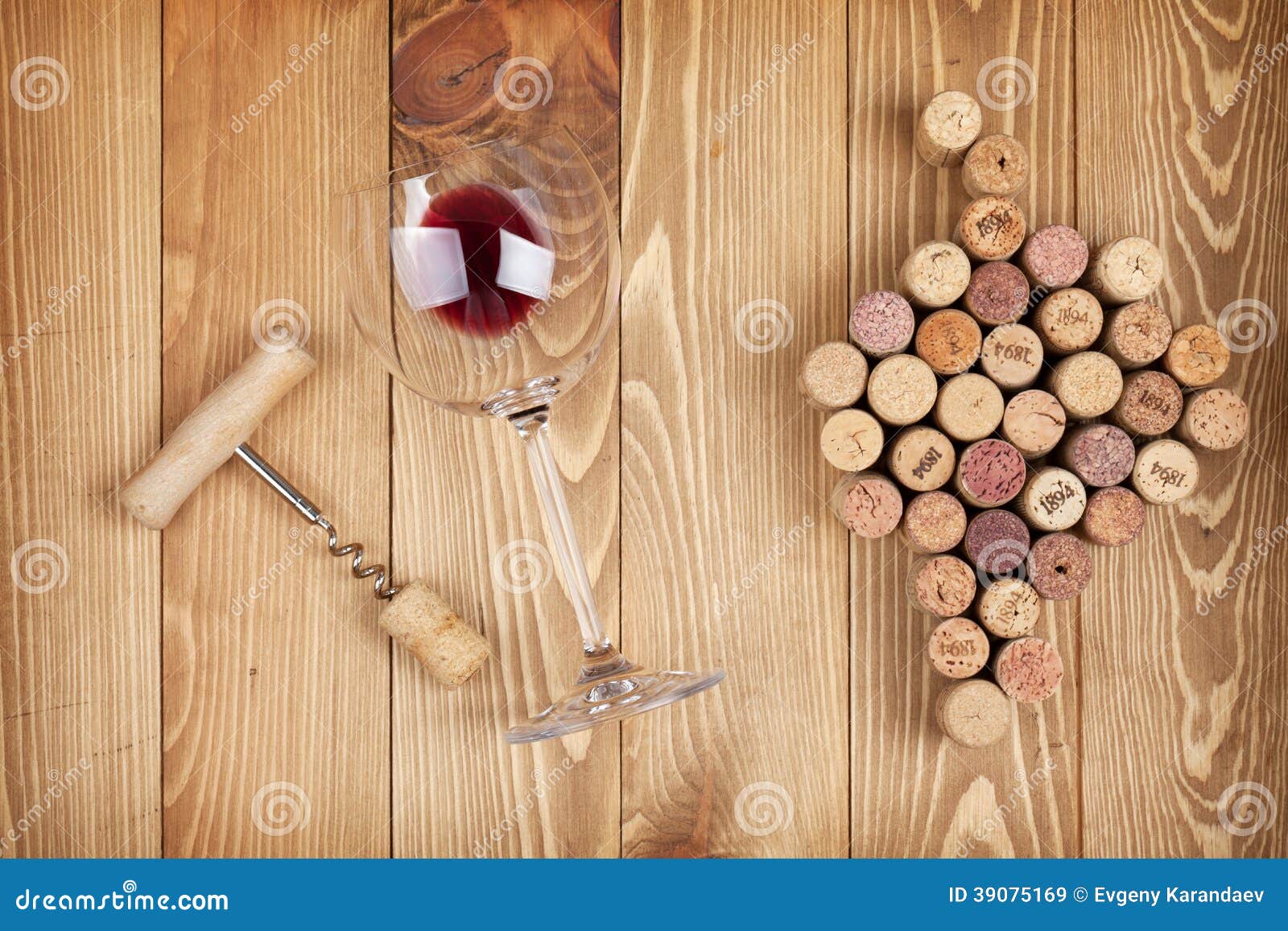 Red Wine Glass, Corkscrew and Grape Shaped Corks Stock Image Image of copy, corkscrew 39075169