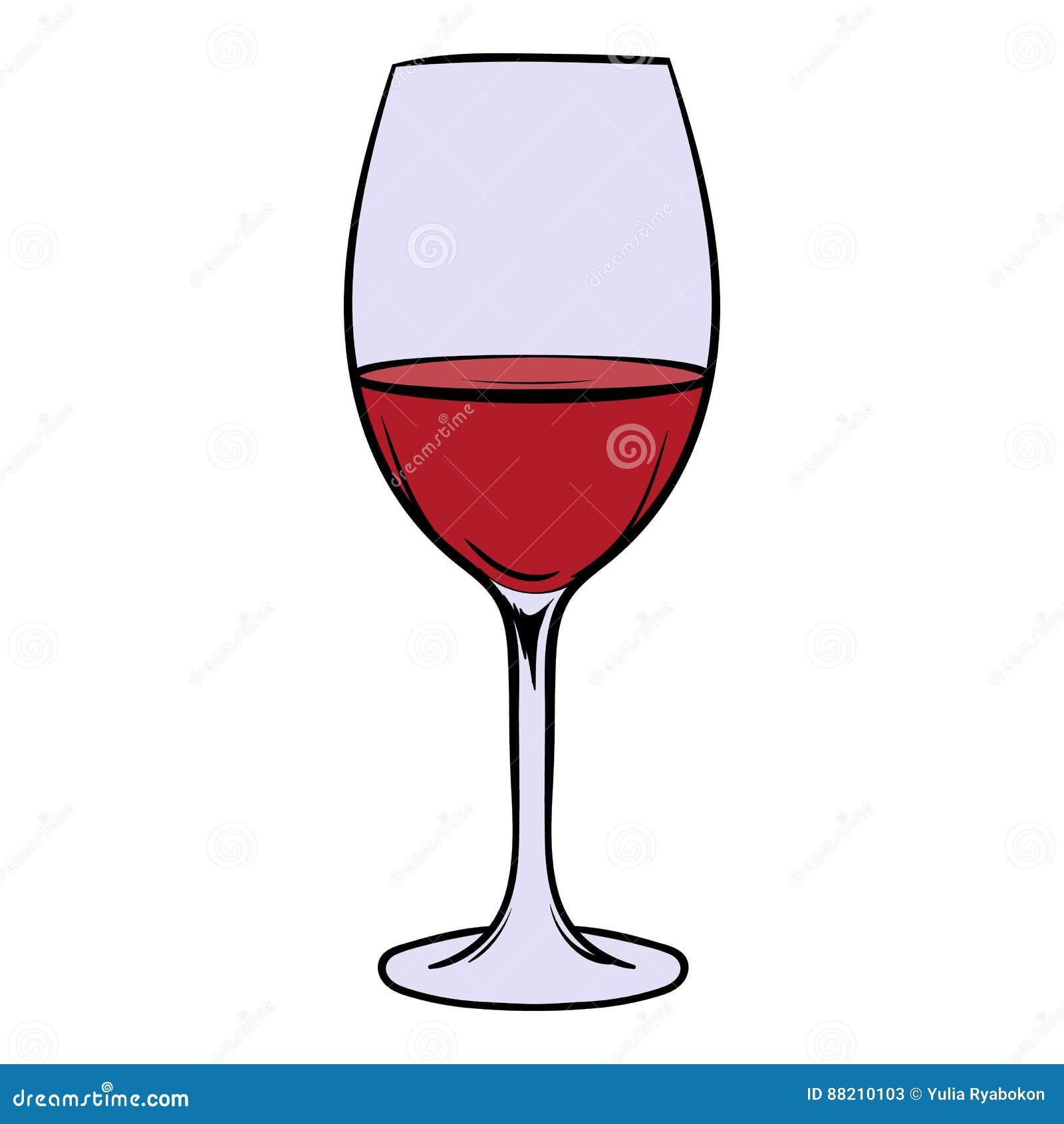 Red Wine in Glass Icon Cartoon Stock Vector - Illustration of alcohol,  menu: 88210103