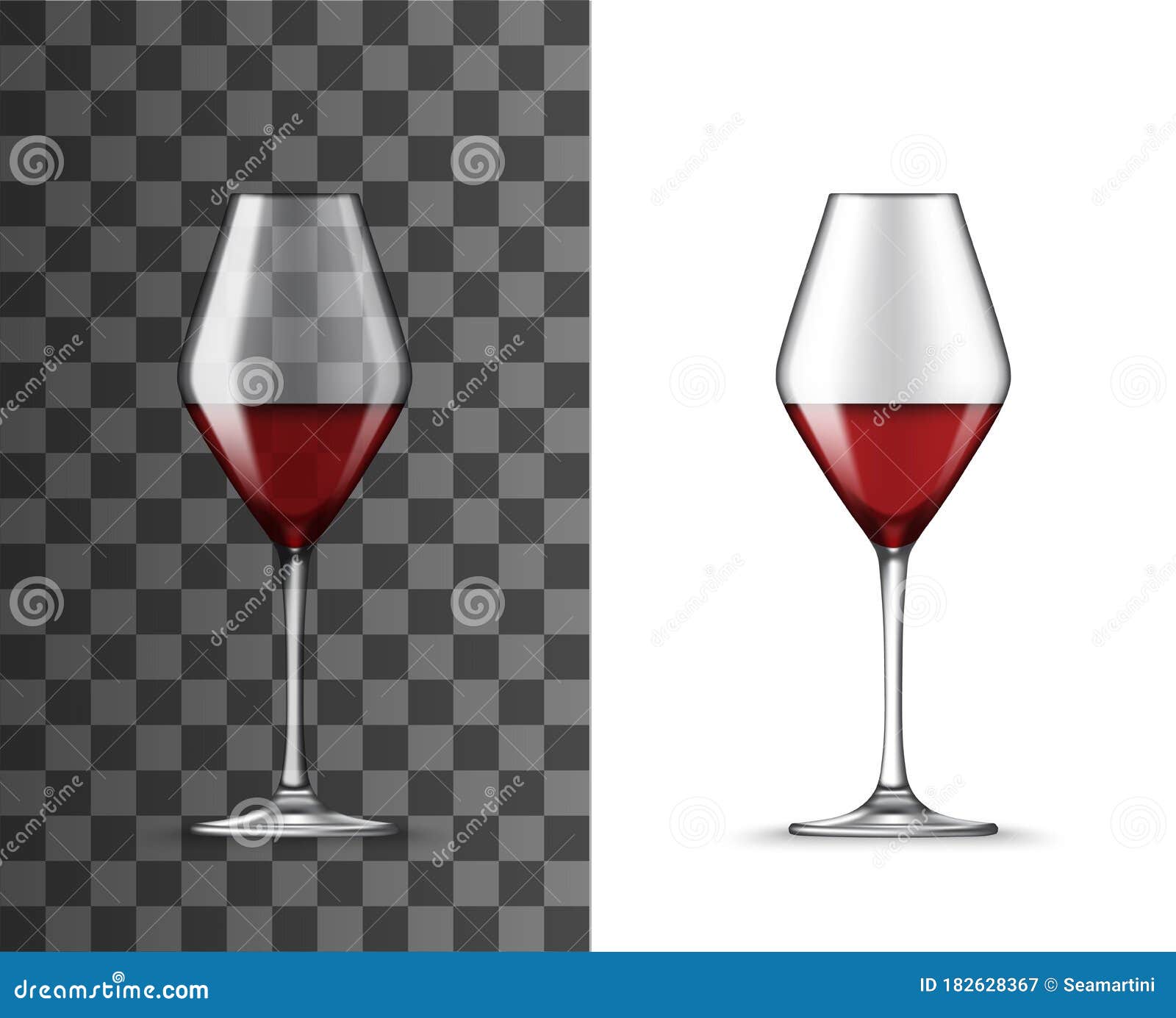Download Red Wine Glass Realistic 3d Vector Mockup Stock Vector ...
