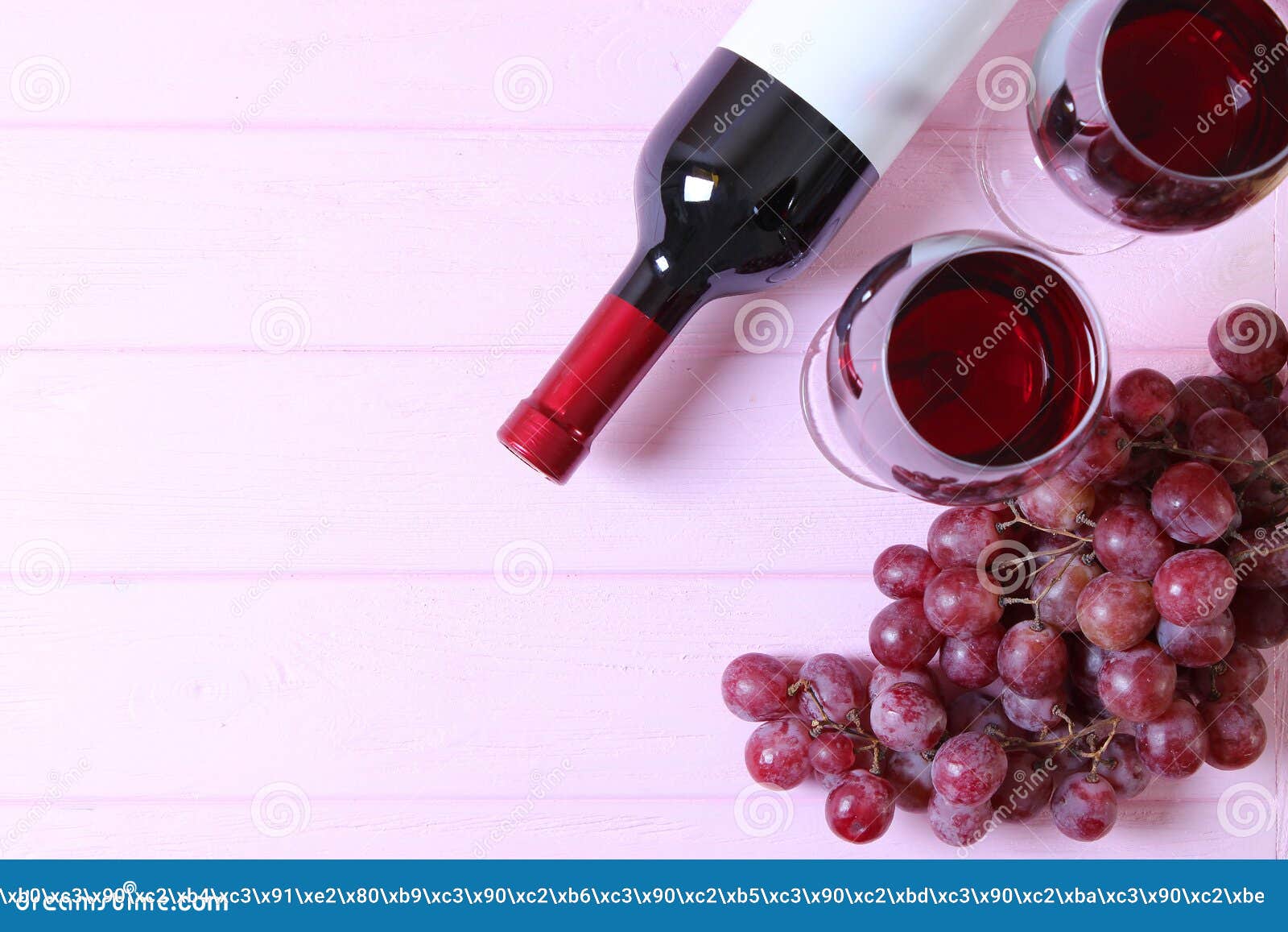 Red Wine and Grapes on the Table Top View. Stock Image Image of branch, glass 218380651