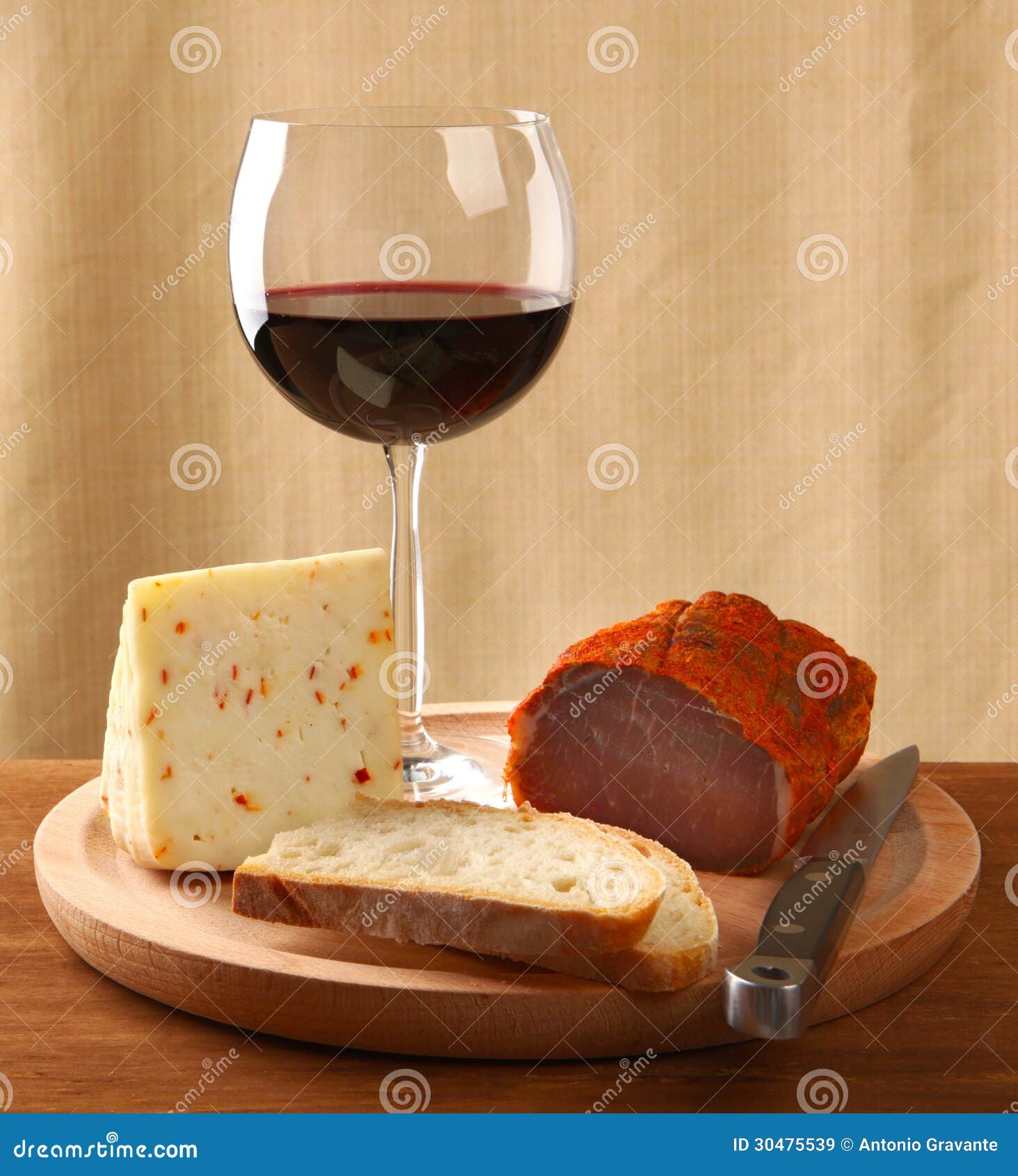 Red Wine with Italian Cheese and Capocollo Stock Image Image of food