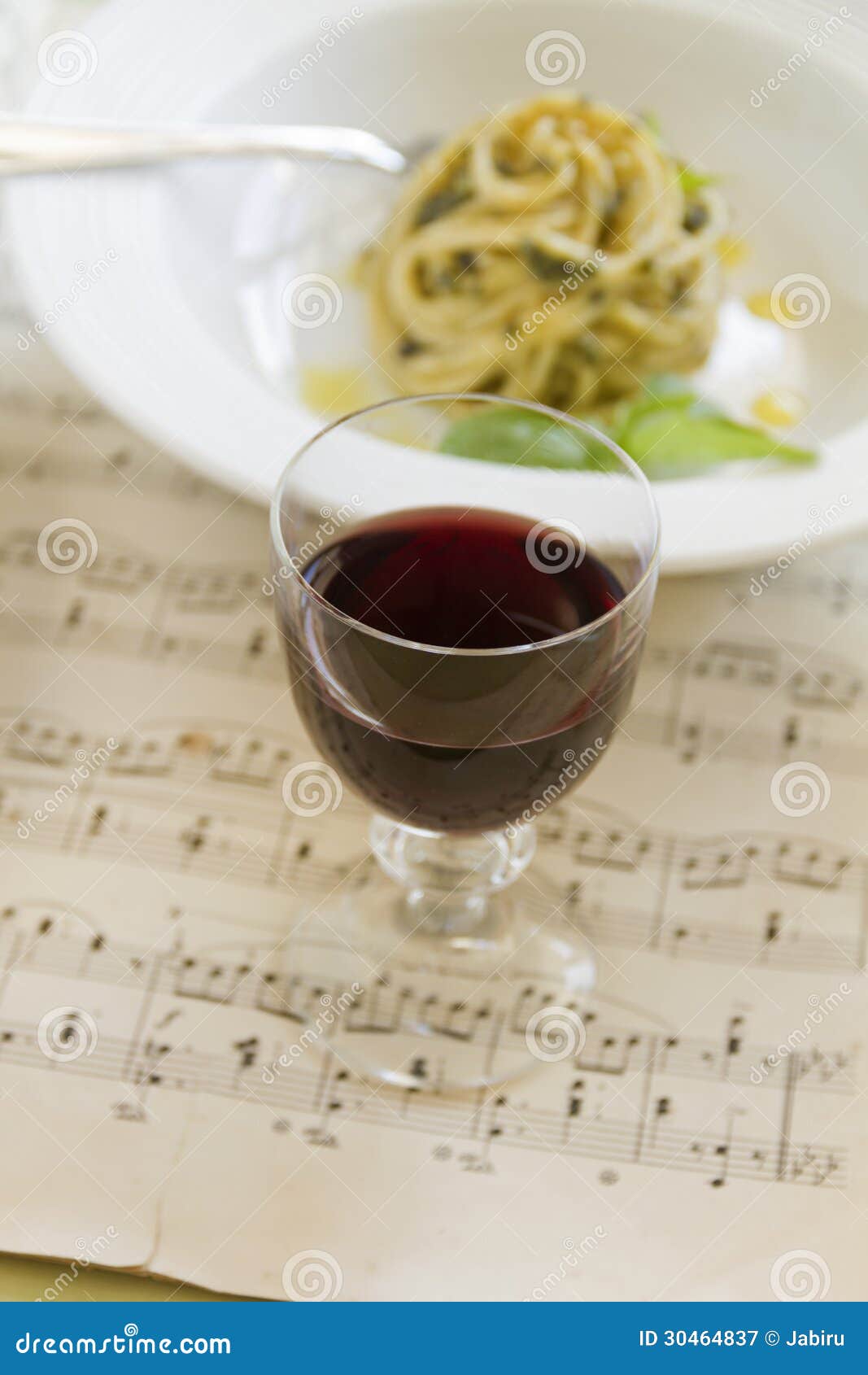 Red Wine and Pasta stock image. Image of cooked, music 30464837