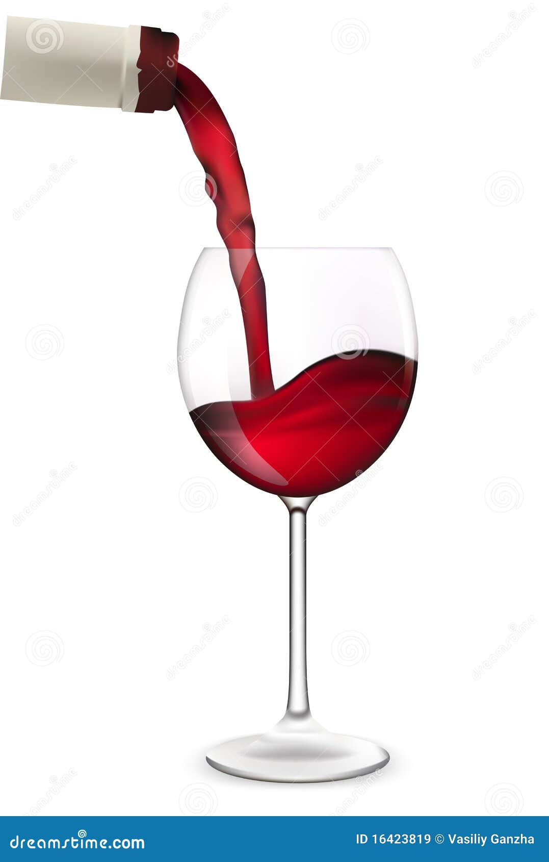 Red Wine Pouring into Wine Glass. Stock Vector Illustration of dining