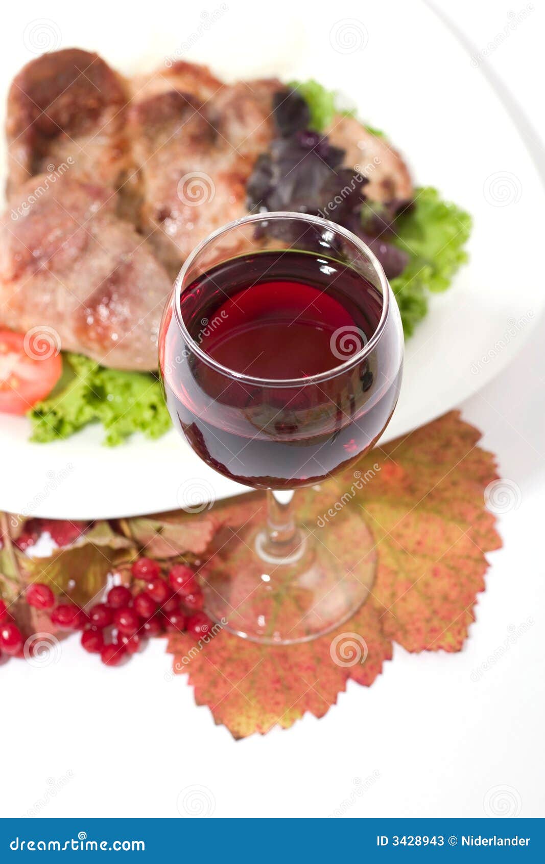 Red wine with roasted meat stock image. Image of bouquet 3428943