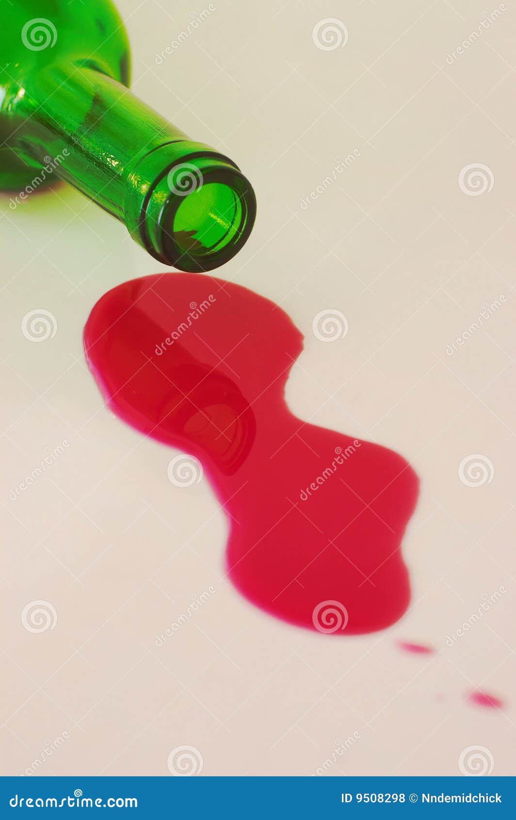 Red Wine Spilled from Green Bottle Stock Photo Image of pool