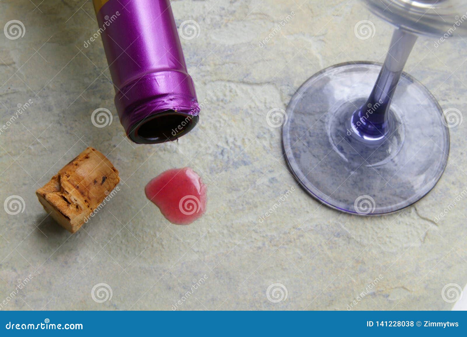 Red Wine Stain On Granite Counter Stock Photo Image Of Stain